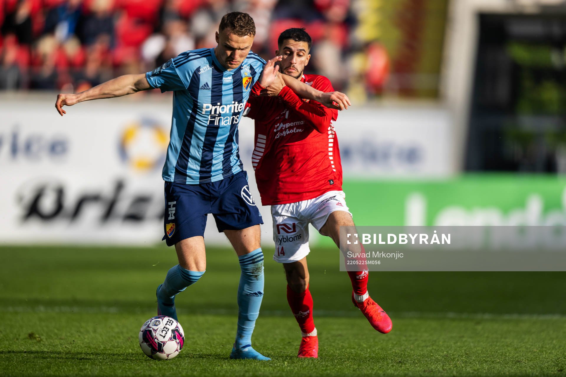 Djurgårdens Piotr Johansson och Kalmars Noah Shamoun