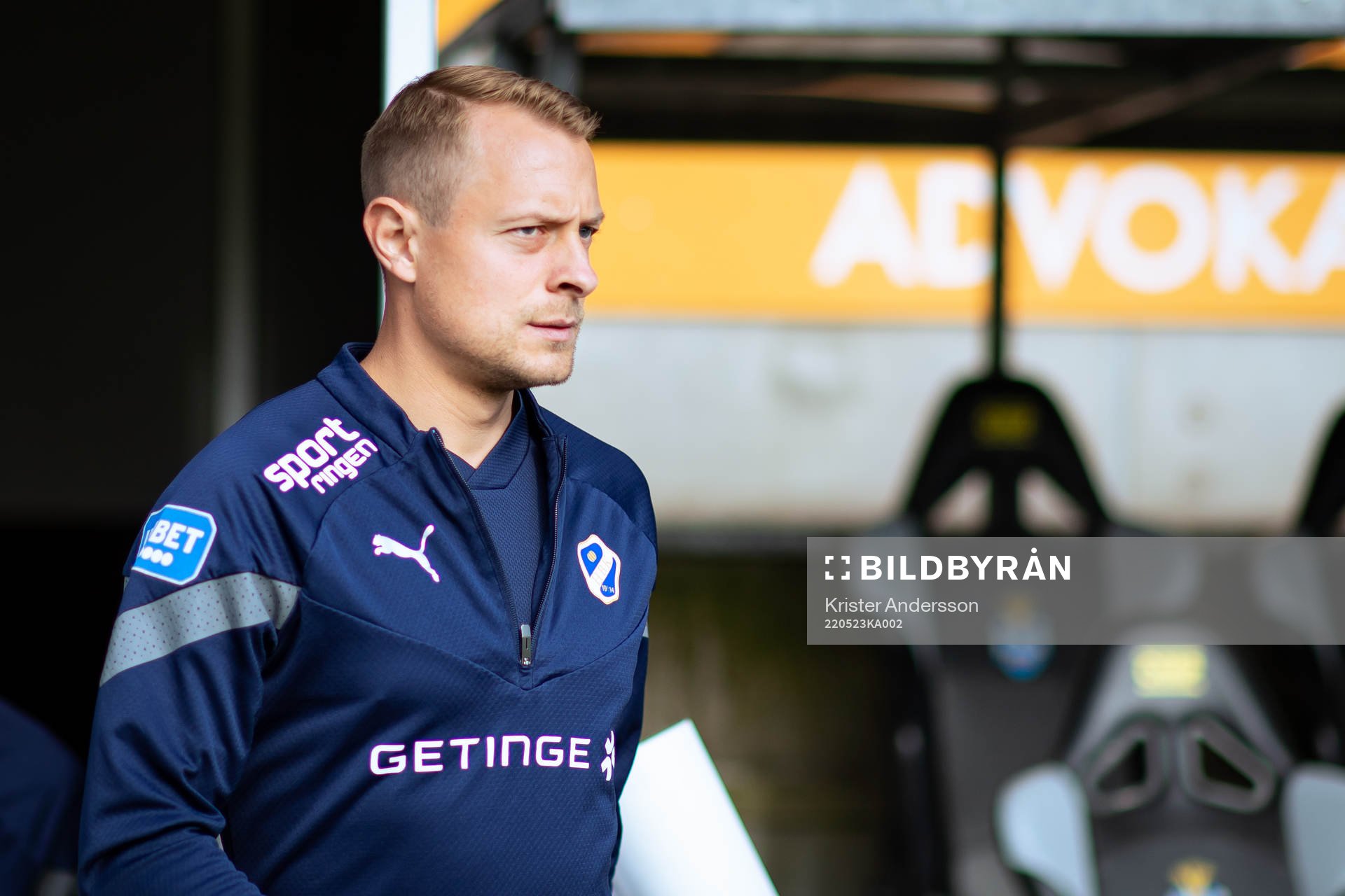 Halmstads Joel Allansson före fotbollsmatchen i Superettan