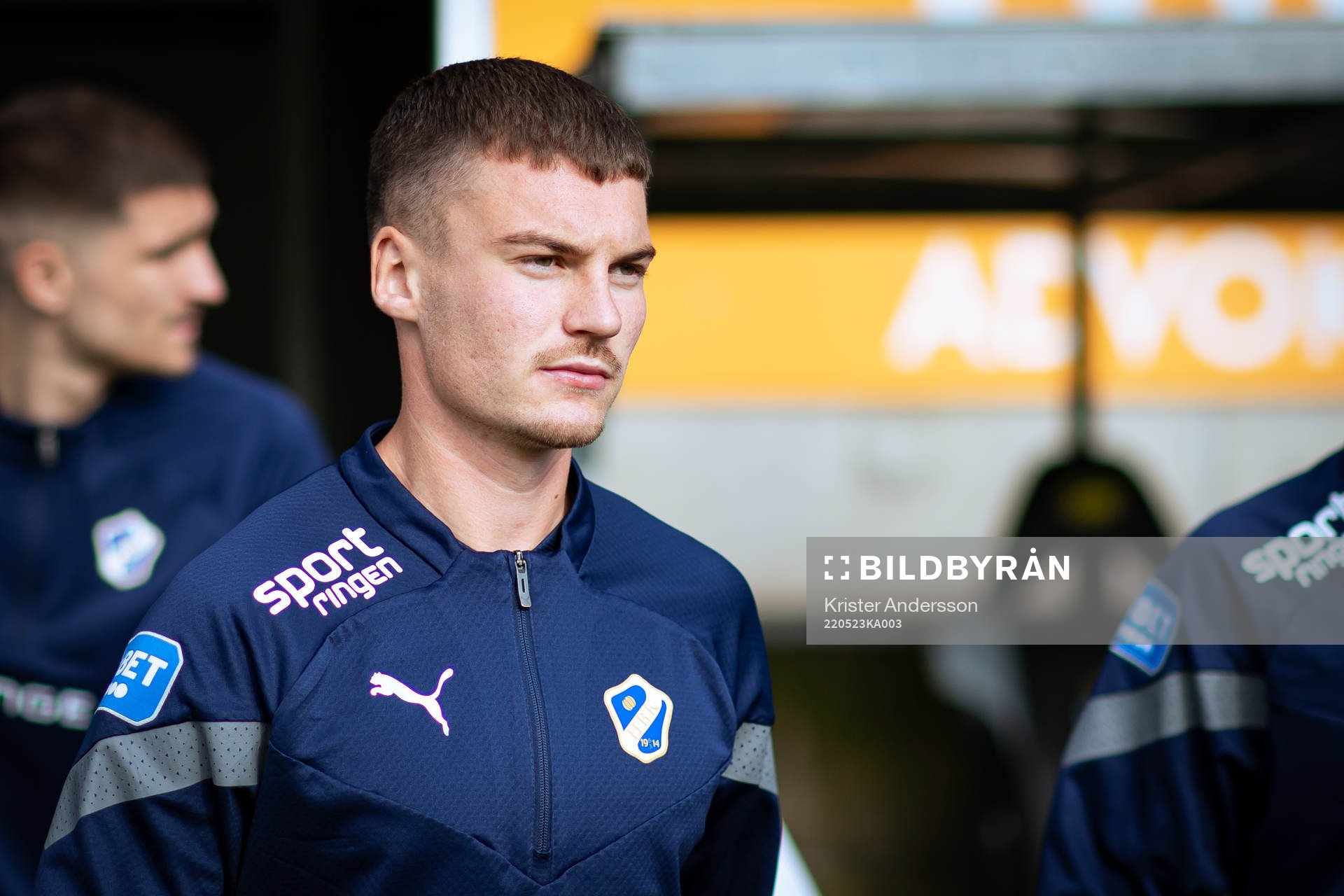Halmstads Samuel Kroon före fotbollsmatchen i Superettan