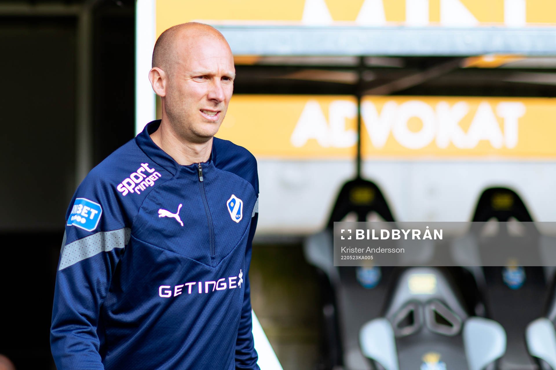 Halmstads Andreas Johansson före fotbollsmatchen i