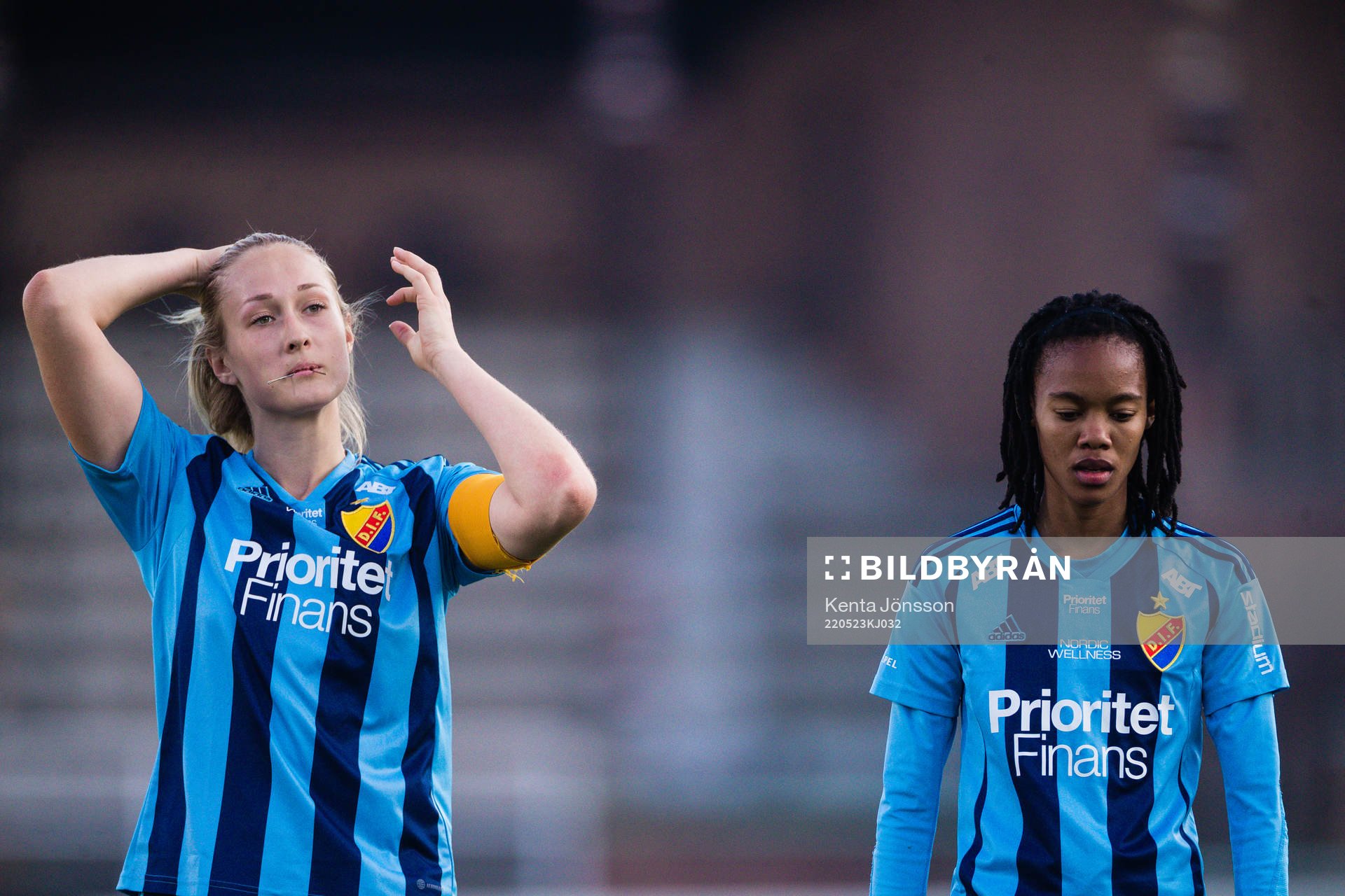 Djurgårdens Sanna Kullberg och Linda Maserame Motlhalo