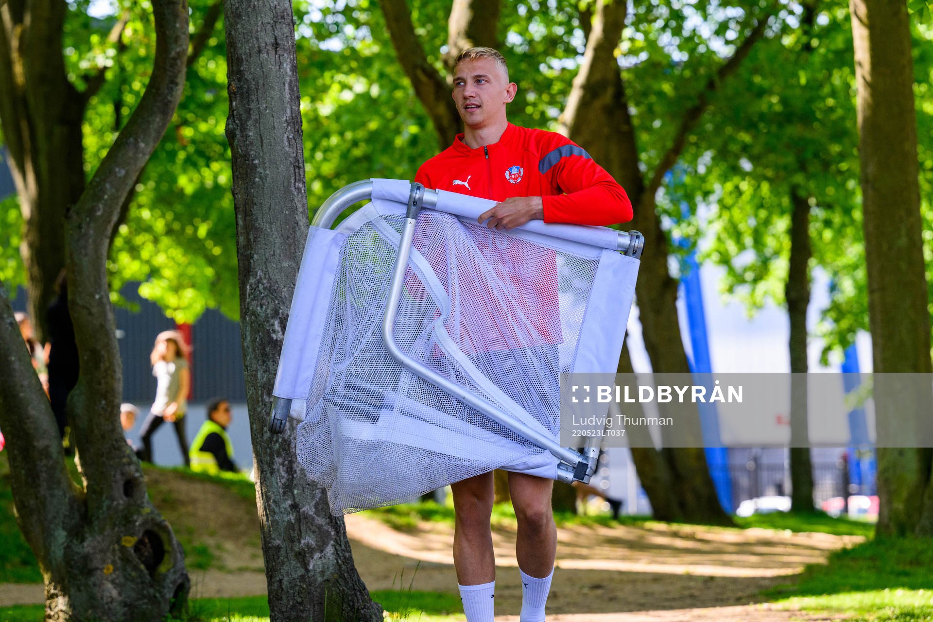 Jakob Voelkerling Persson under en träning med Helsingborg den 23 maj 2022 i Helsingborg. 