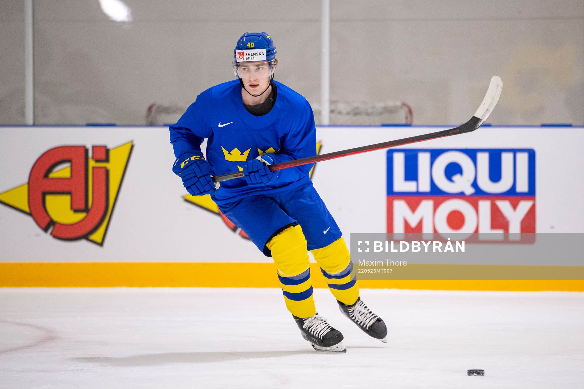 Jacob Peterson of Sweden at a practice session