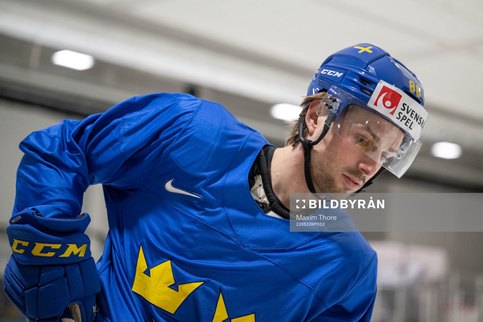 Mathias Bromé of Sweden at a practice session