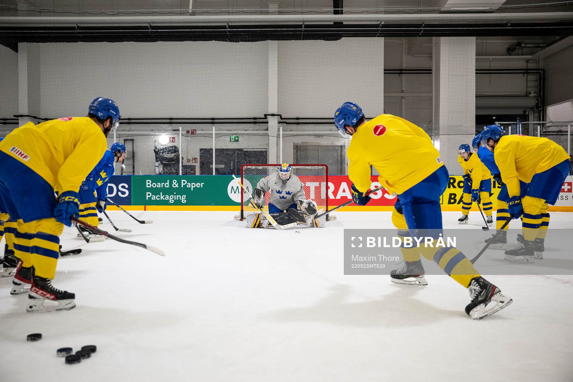 Goaltender Linus Ullmark of Sweden at a practice session