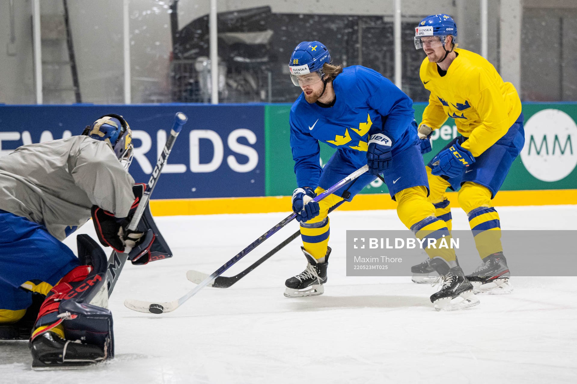 William Nylander and Joakim Nordström of Sweden at a