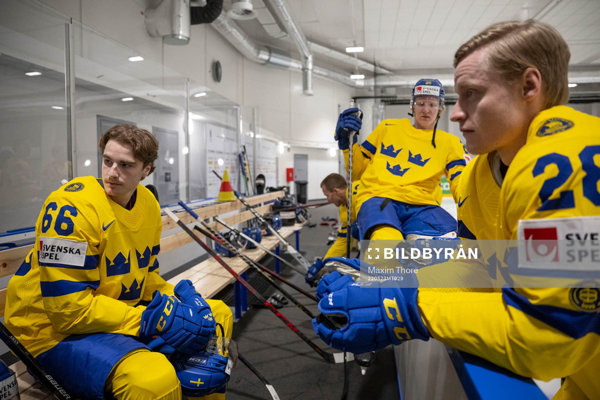 Nils Åman, Rasmus Dahlin and Anton Bengtsson of Sweden at