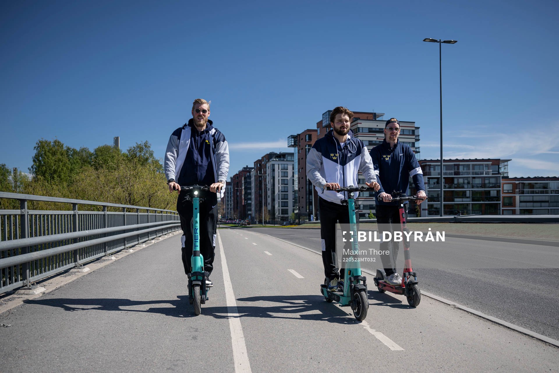 Goaltender Magnus Hellberg, Emil Bemström and Joakim
