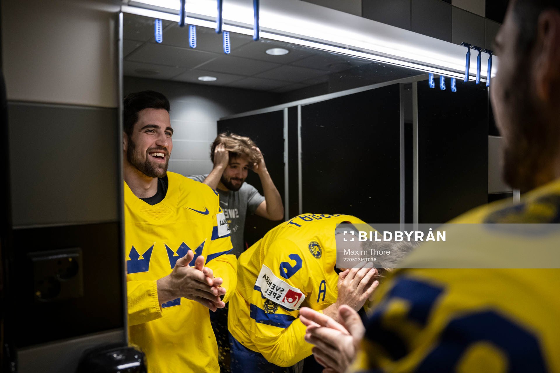 Erik Gustafsson, Emil Bemström and Adam Larsson of Sweden