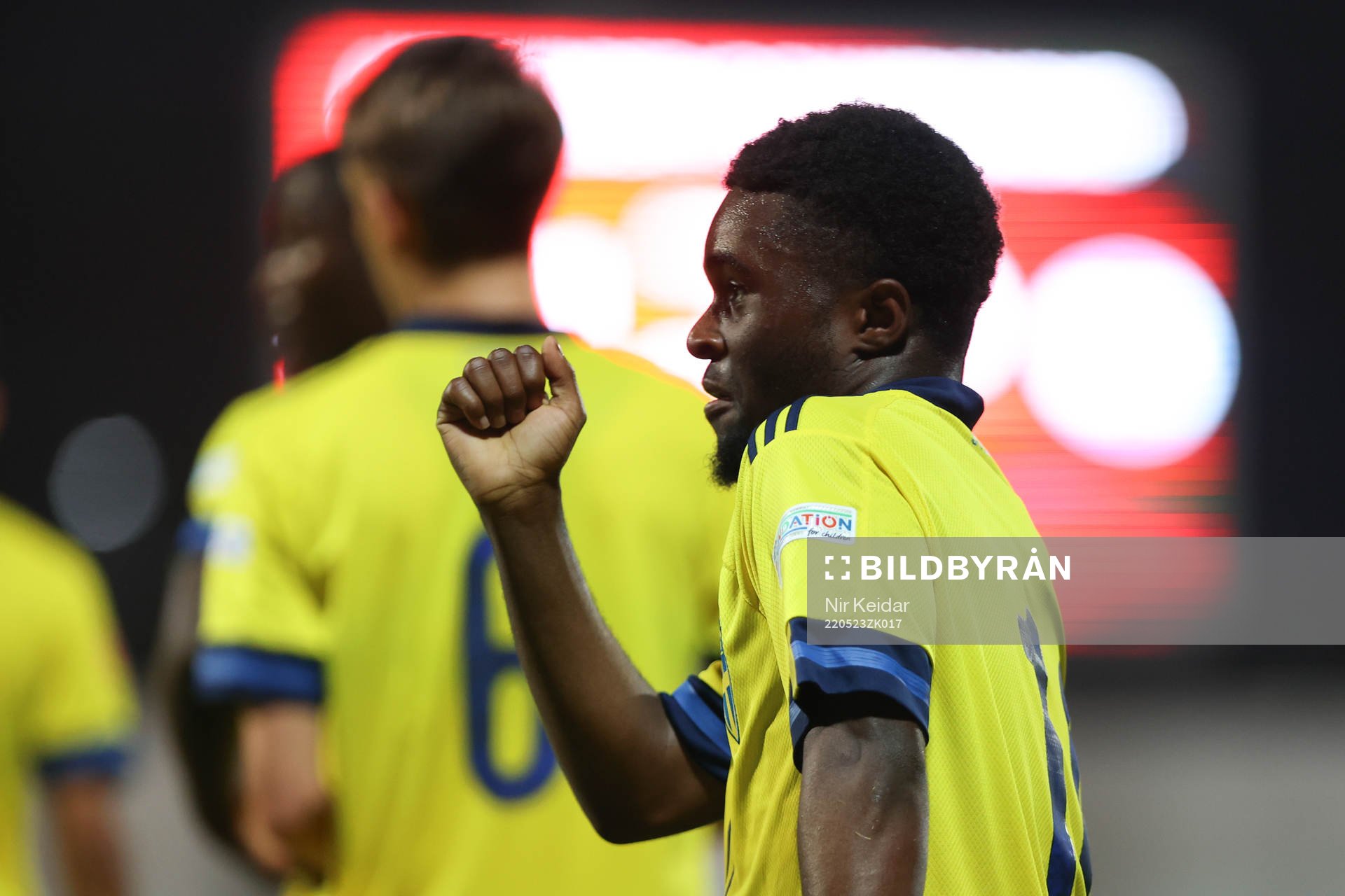 Jardell Kanga of Sweden celebrates