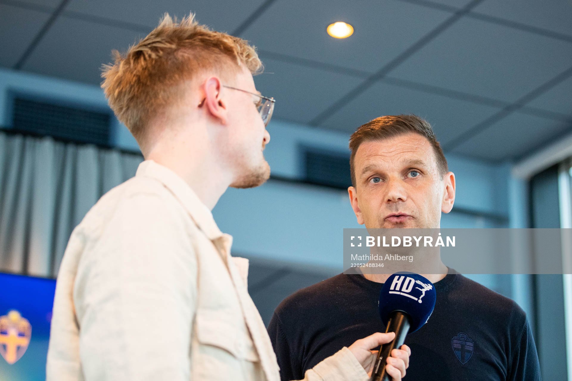 Helsingborg Dagblads Eric Persson and head coach Andreas