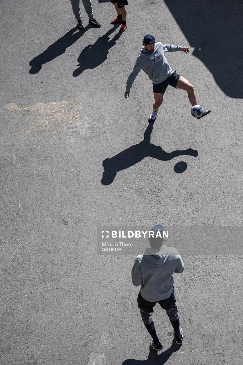 William Nylander of Sweden play football
