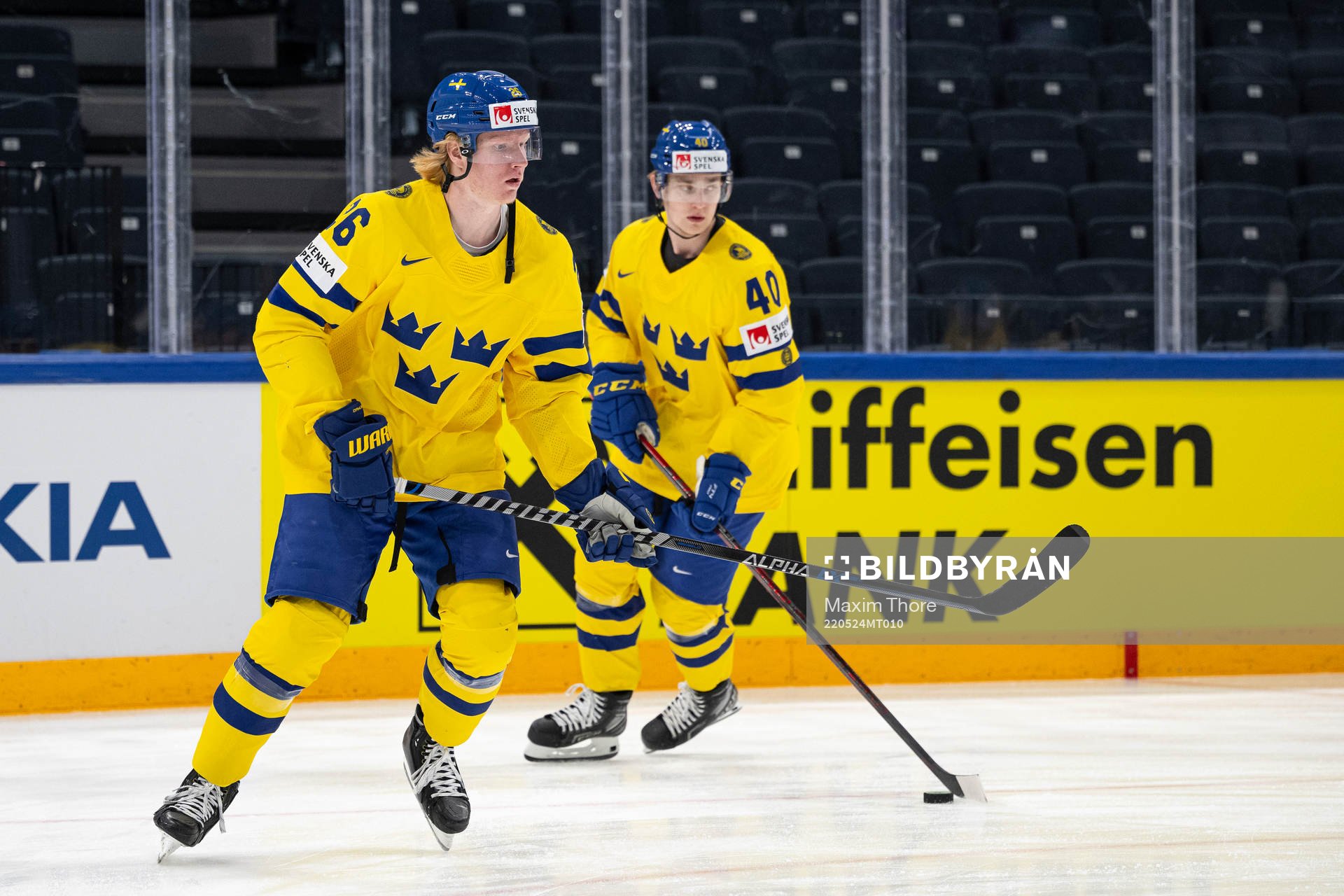 Rasmus Dahlin and Jacob Peterson of Sweden