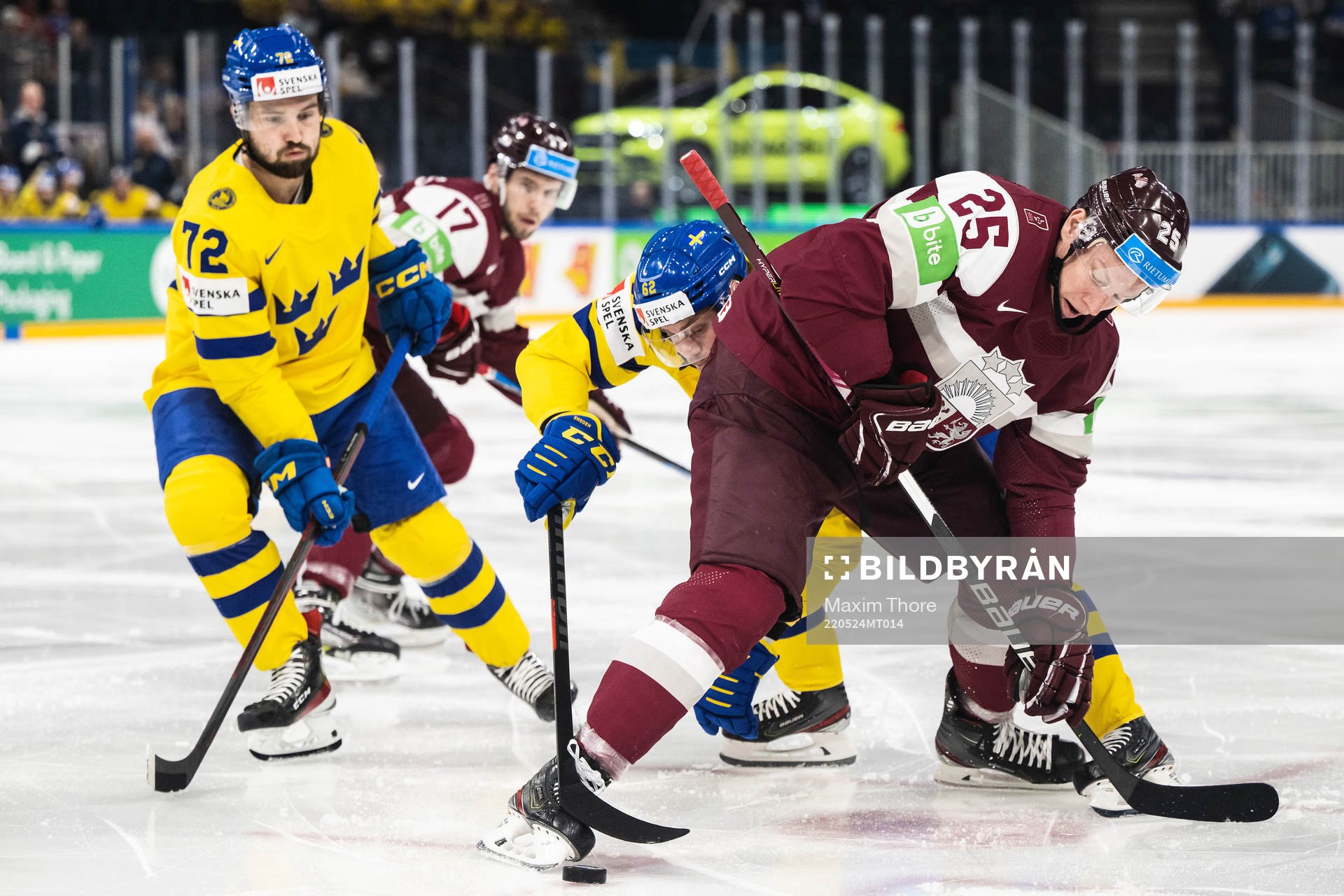Emil Bemström and Joel Kellman of Sweden against Andris