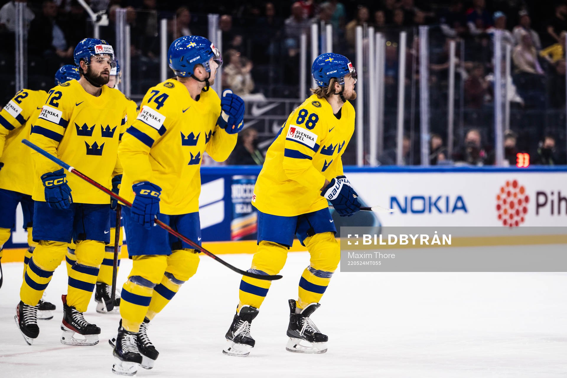 William Nylander of Sweden celebrates