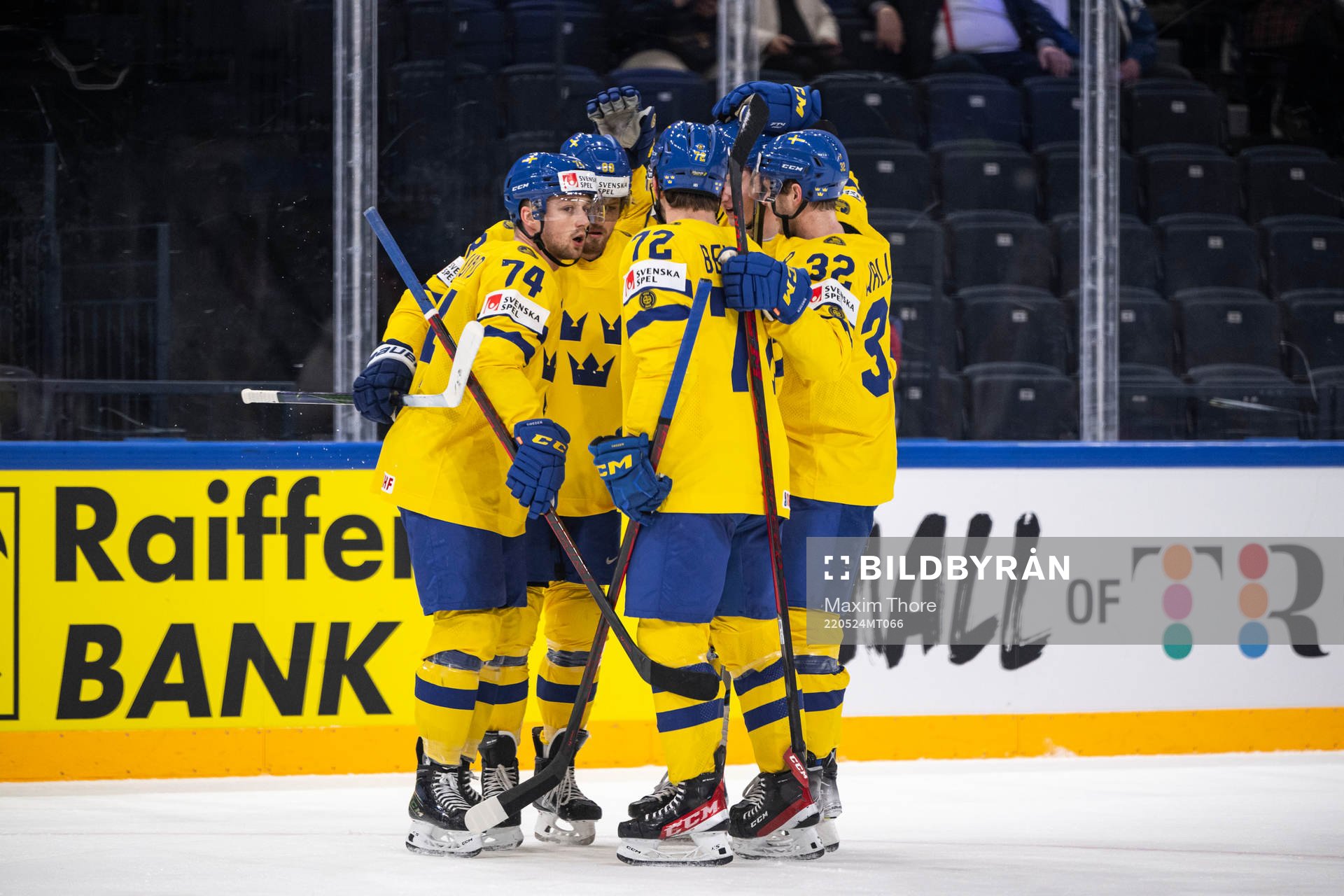 William Nylander of Sweden celebrate the 1-0 goal with