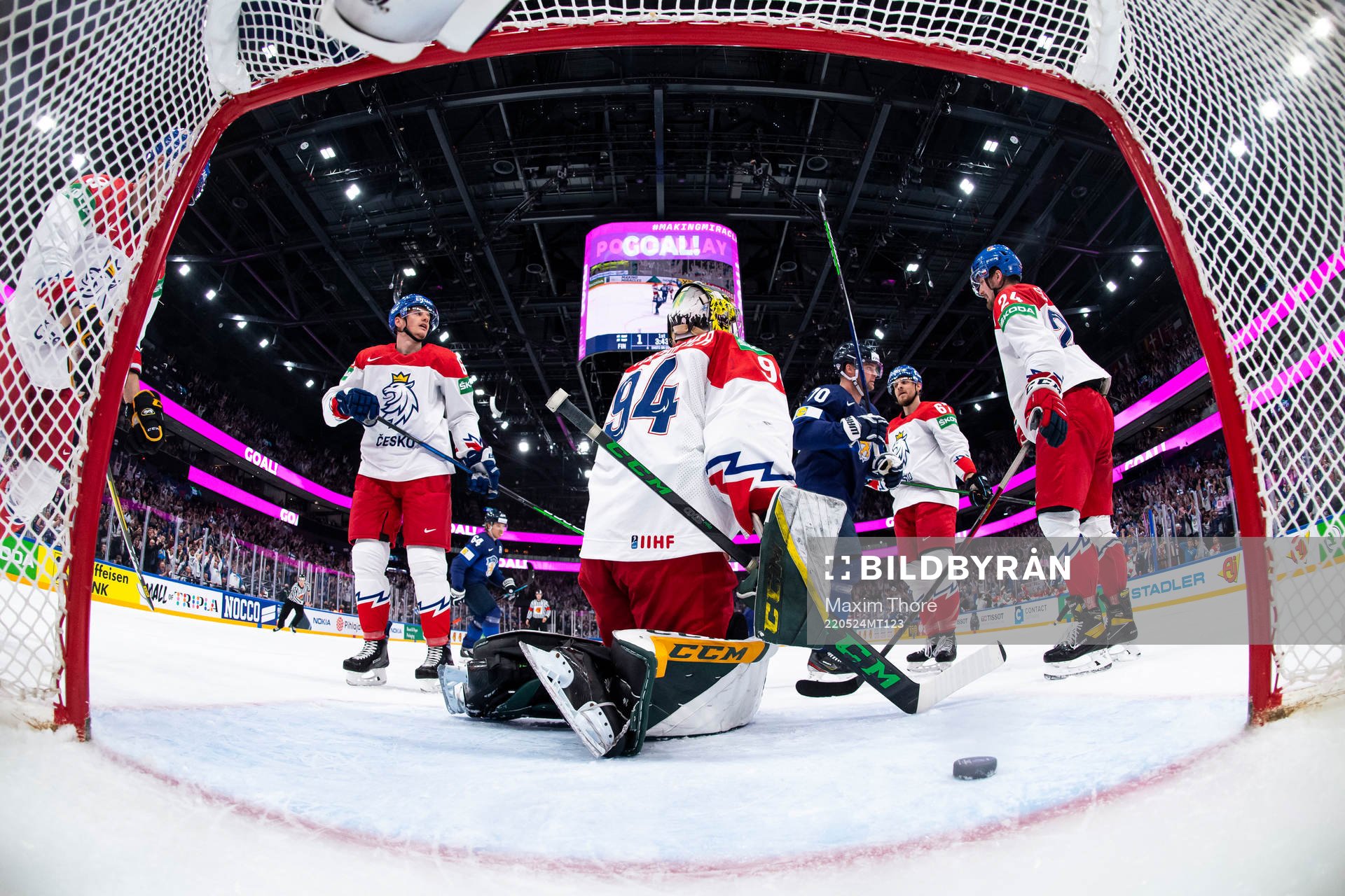 Joel Armia of Finland celebrates the 2-0 goal behind