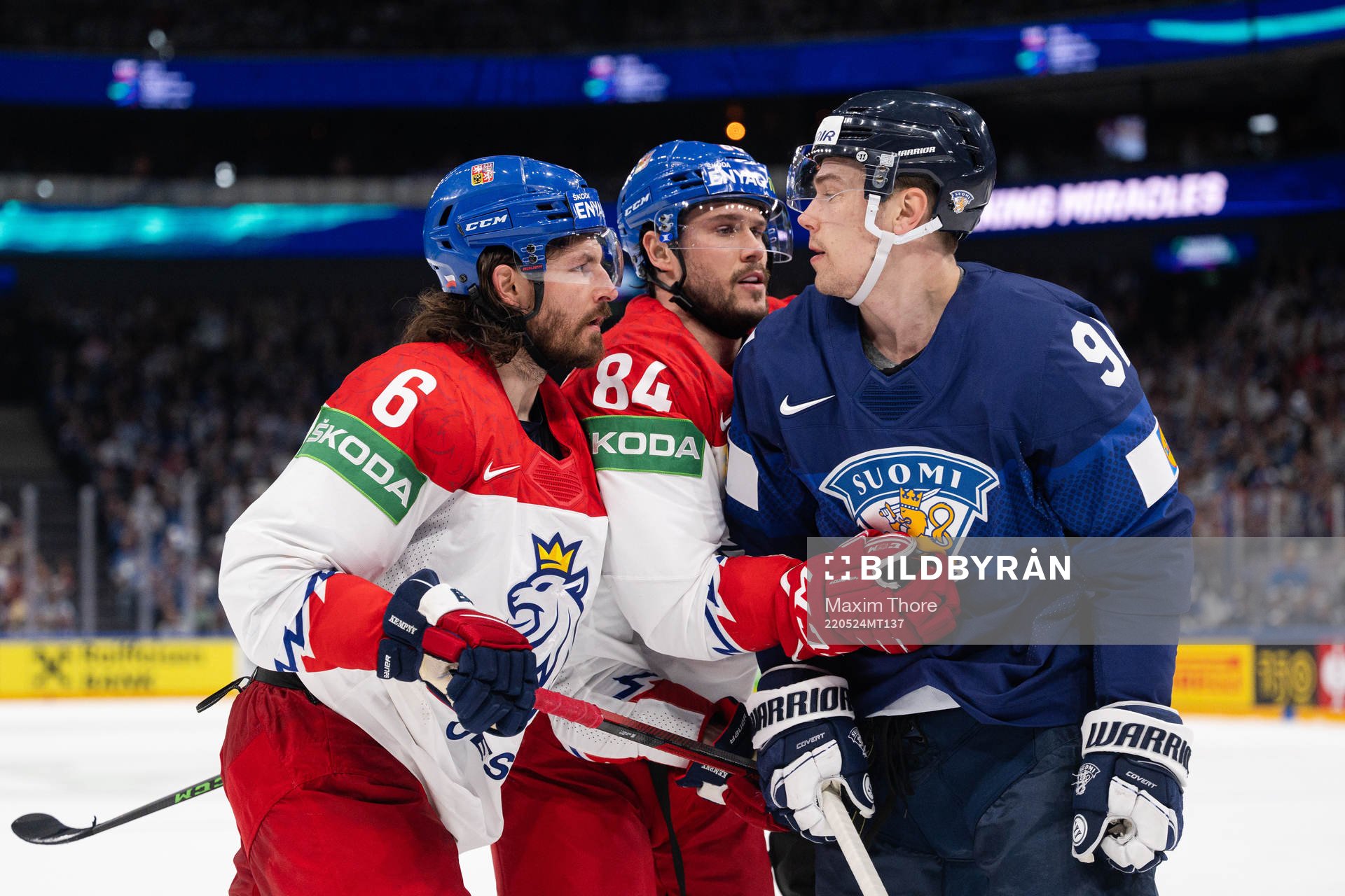 Juho Lammikko of Finland against Michal Kempny and Tomas