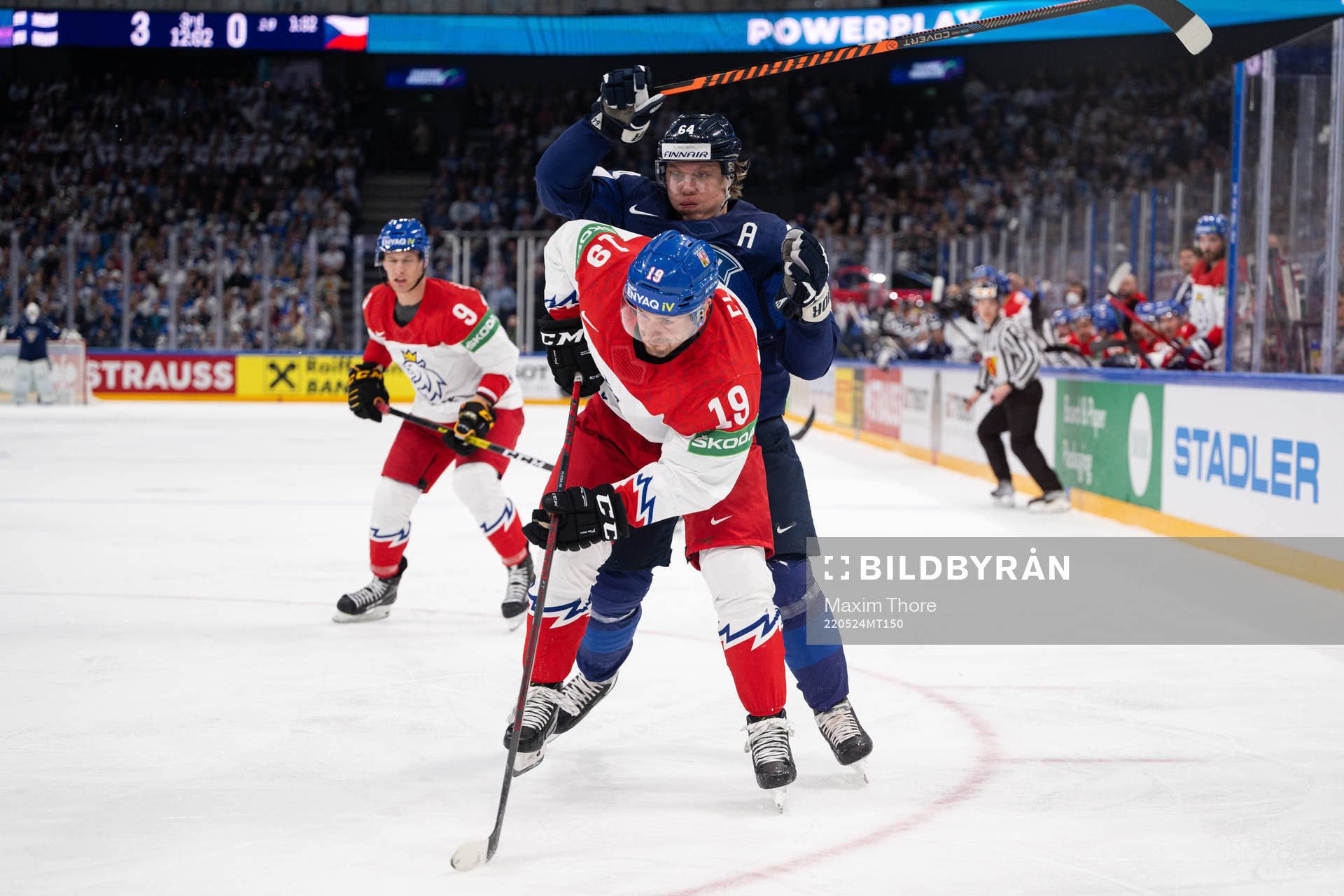 Jakub Flek of Czech Republic and Mikael Granlund of Finland