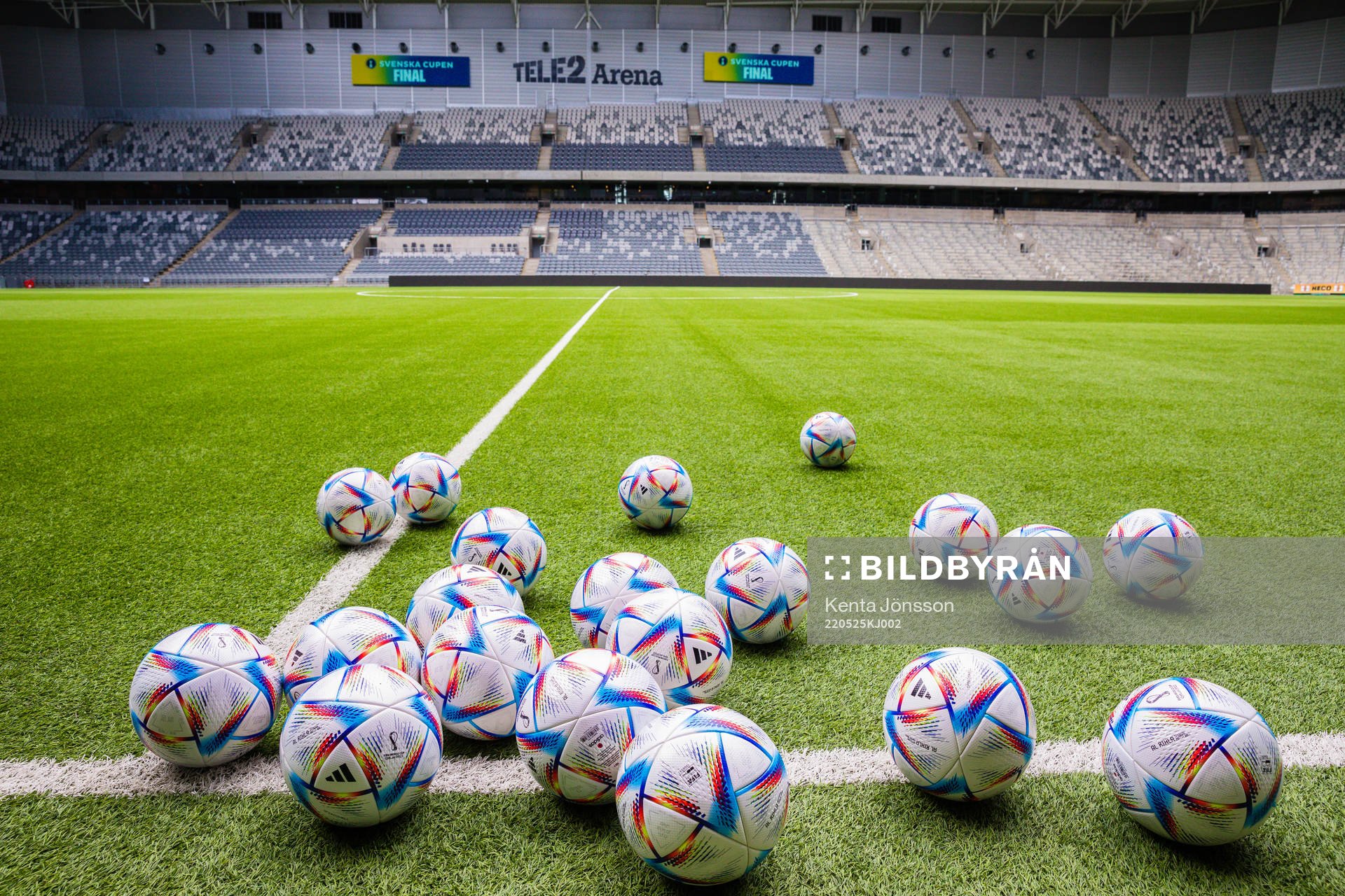 Fotbollar innan en träning