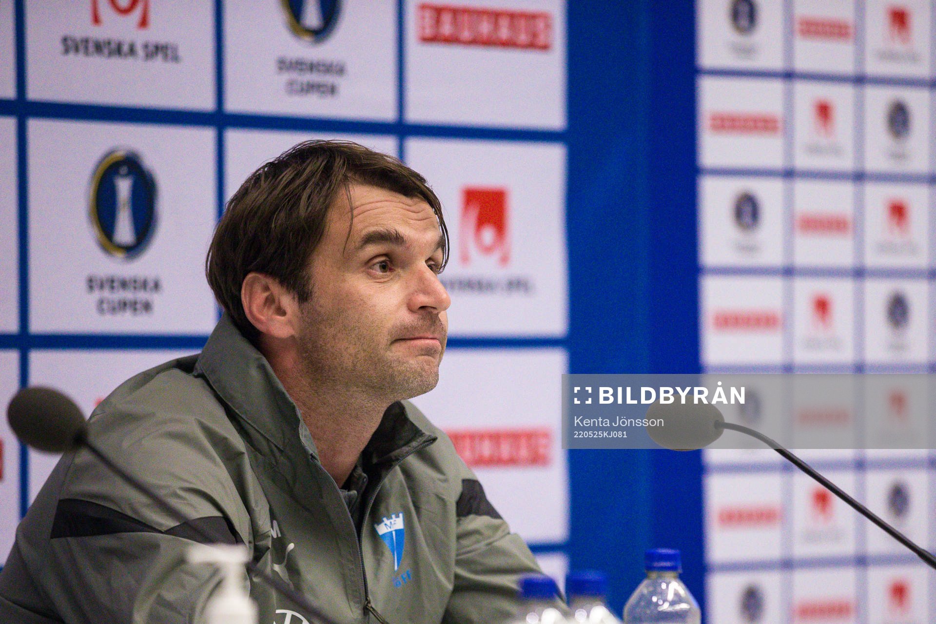 Malmö FFs tränare Milos Milojevic under presskonferensen innan en träning inför finalen i Svenska Cupen med Malmö FF den 25 maj 2022 i Stockholm.