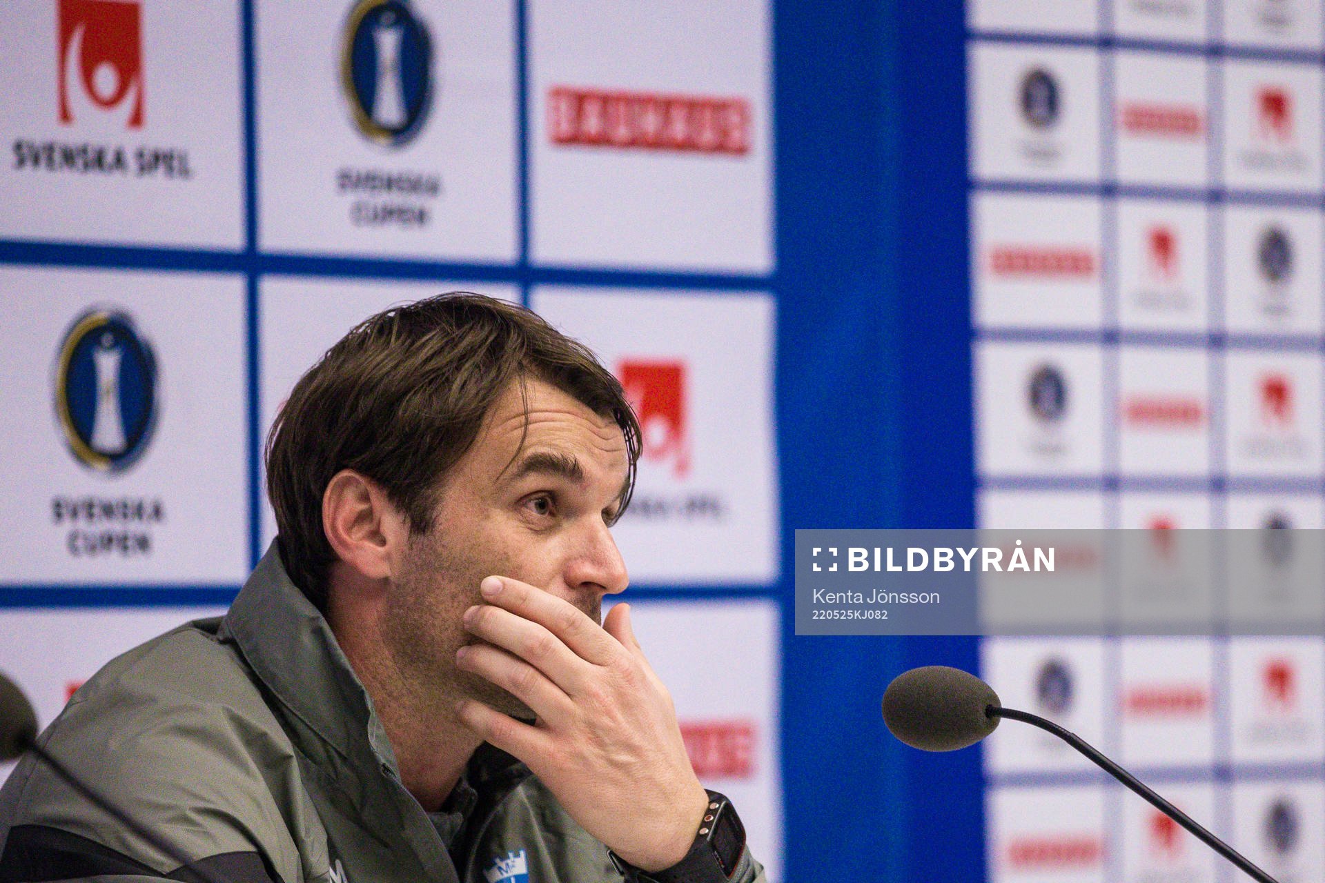 Malmö FFs tränare Milos Milojevic under presskonferensen innan en träning inför finalen i Svenska Cupen med Malmö FF den 25 maj 2022 i Stockholm.