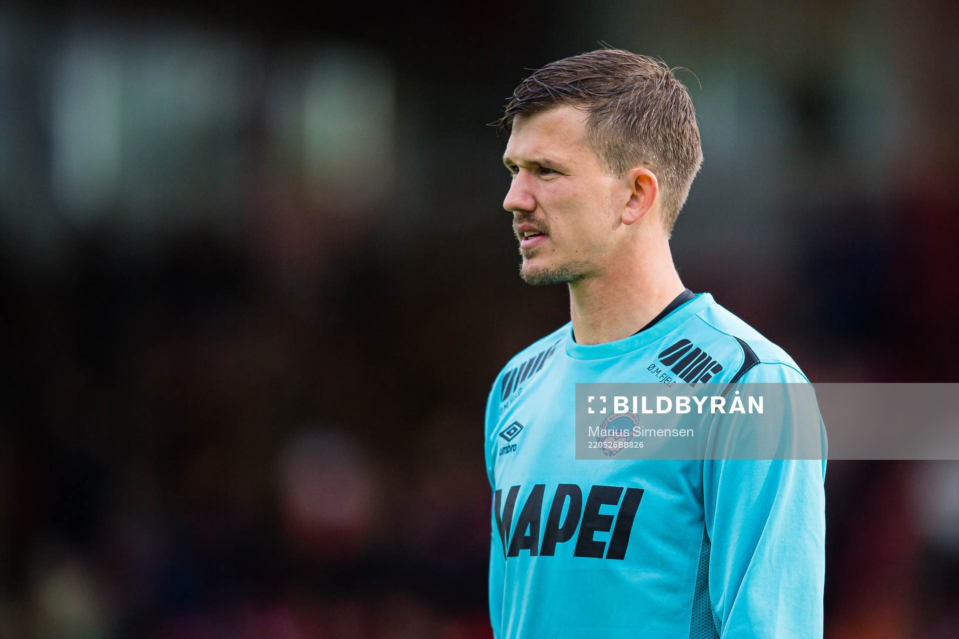 Samuel August Strömberg of Kongsvinger during the OBOS-ligaen match between Kongsvinger and Brann on May 26, 2022 in Kongsvinger.
