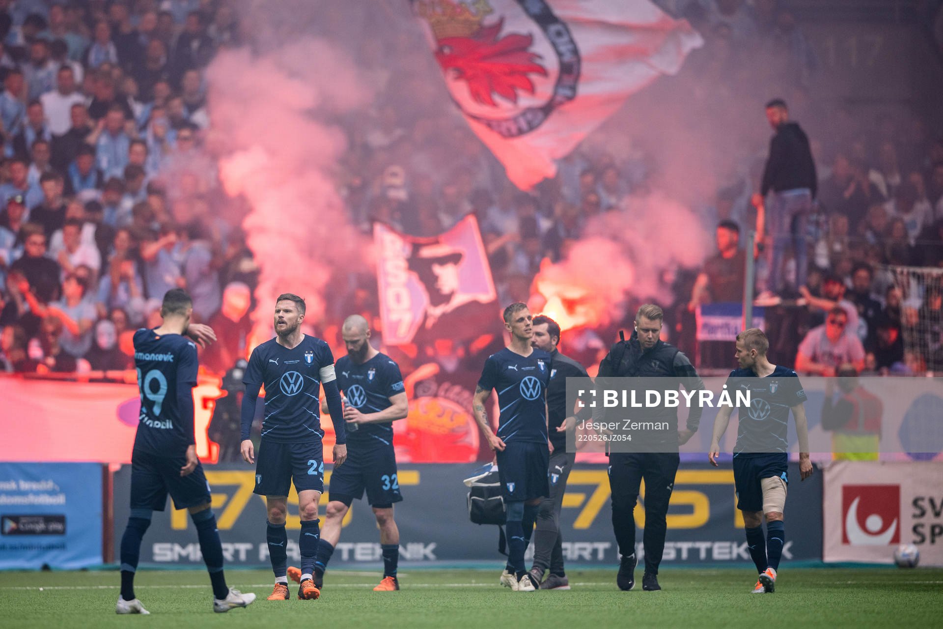 Malmö FFs Lasse Nielsen, Sören Rieks och Oscar Lewicki