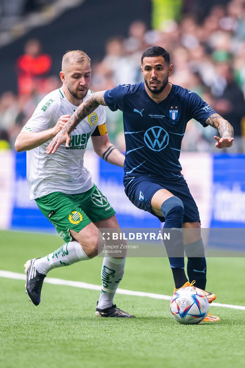 Hammarbys Darijan Bojanic och Malmö FFs Sergio Pena