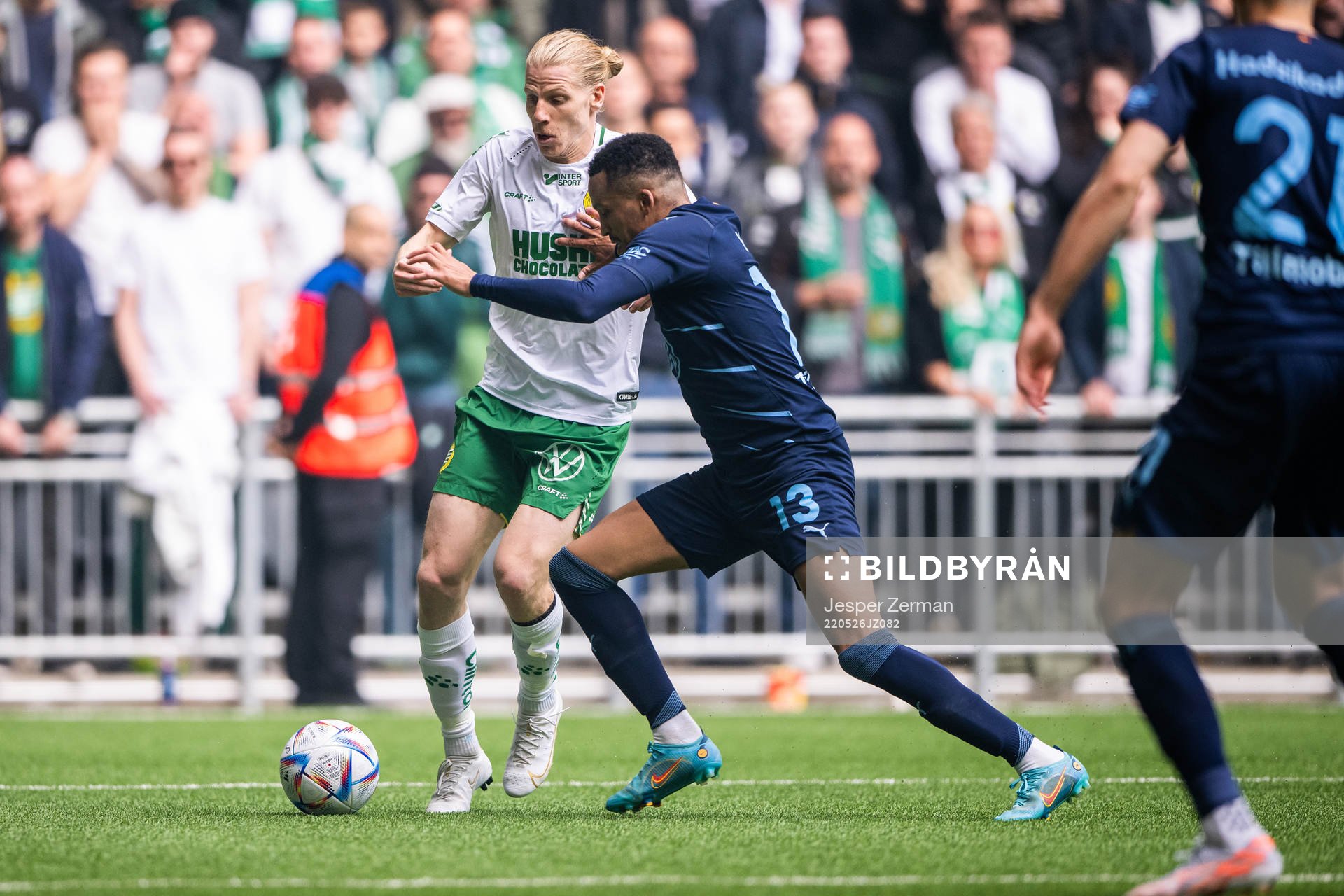 Hammarbys Gustav Ludwigson och Malmö FFs Martin Olsson