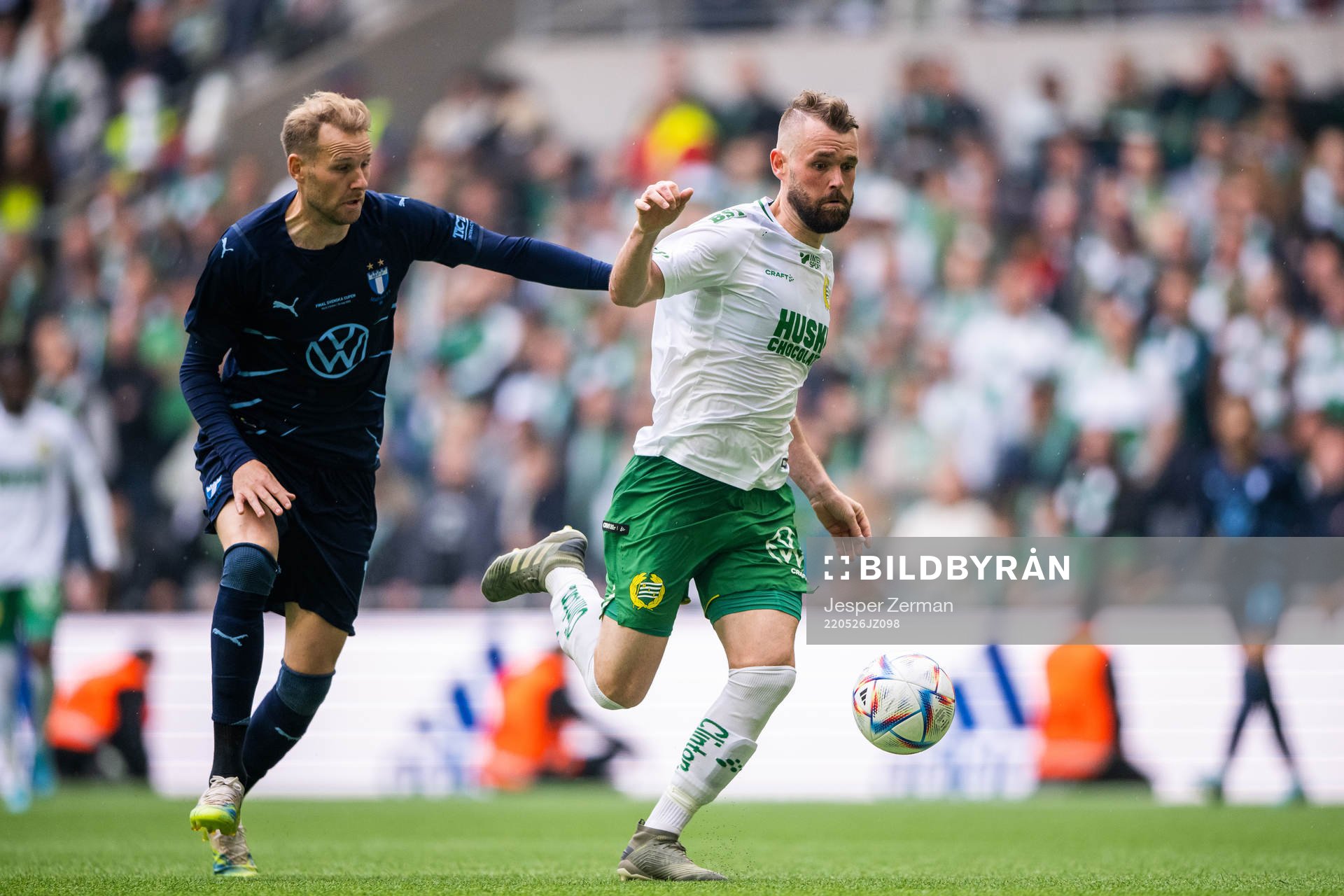 Malmö FFs Ola Toivonen och Hammarbys Mads Fenger Nielsen