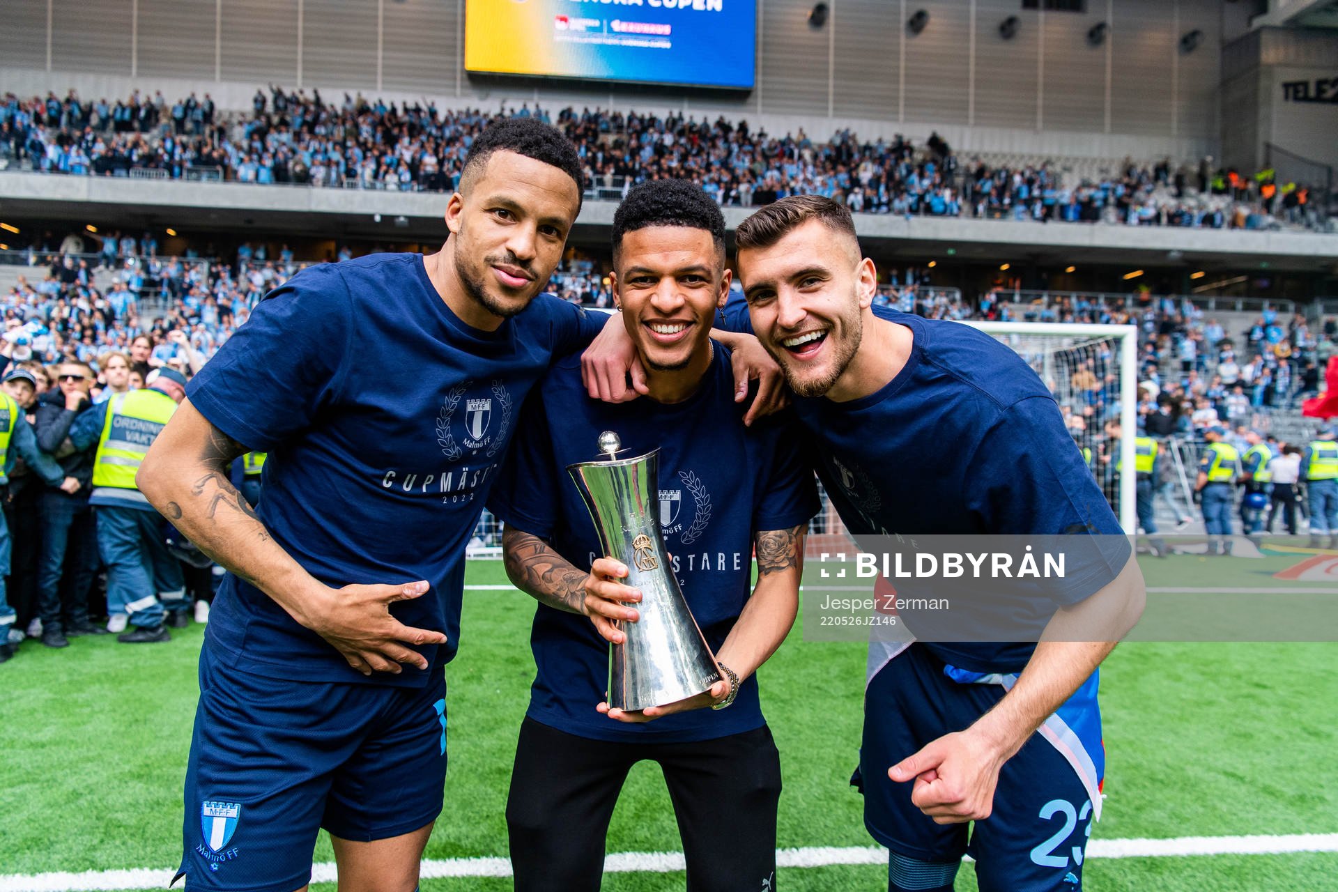 Malmö FFs Martin Olsson, Romain Gall och Matej Chalus