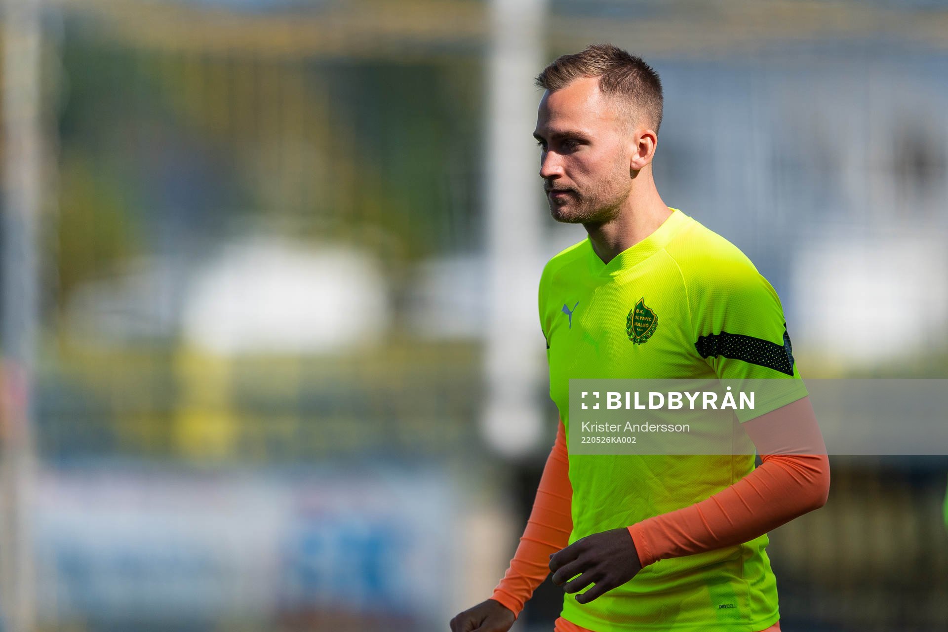 Olympics Filip Bohman före fotbollsmatchen i Ettan södra
