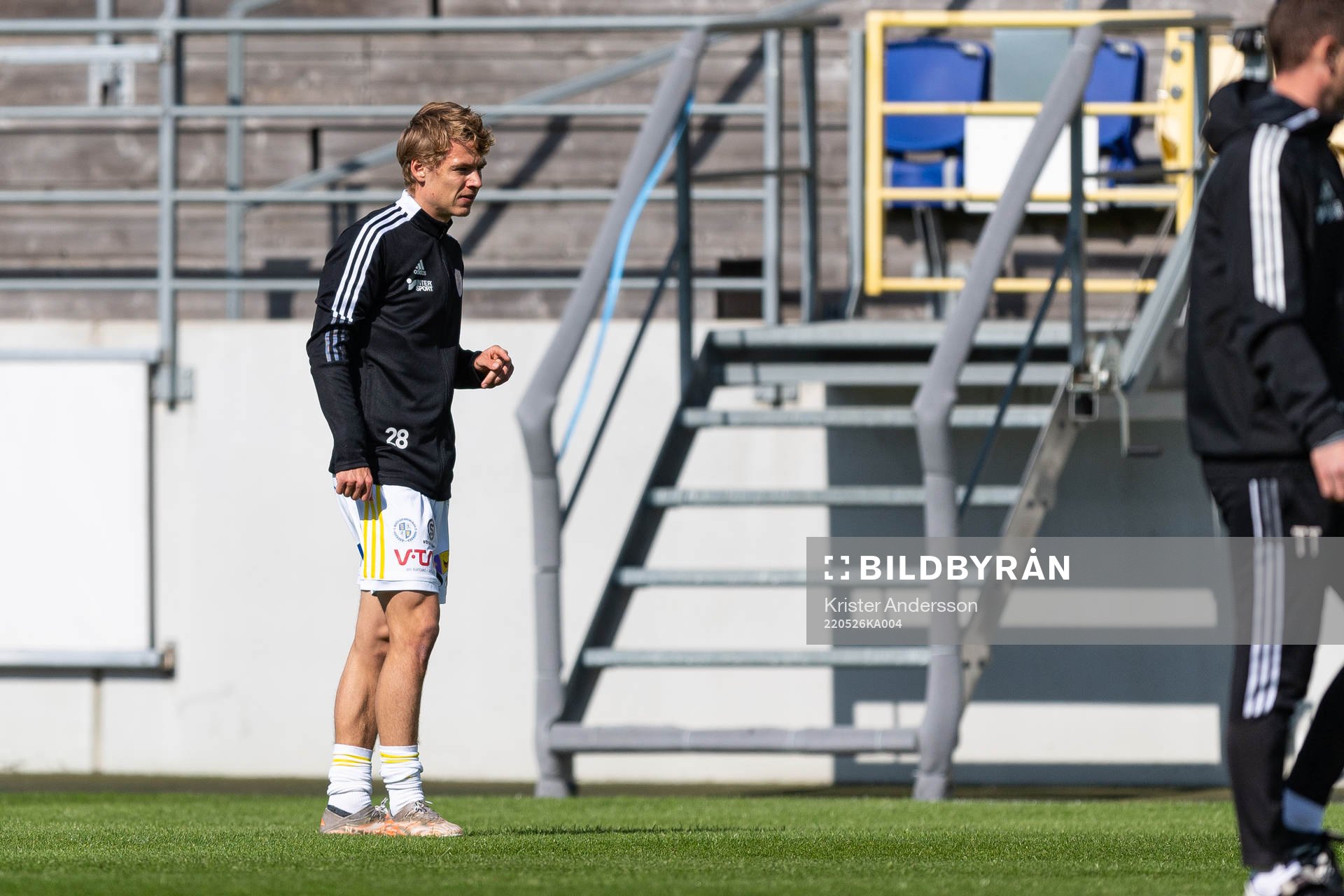 Falkenbergs Melker Nilsson före fotbollsmatchen i Ettan