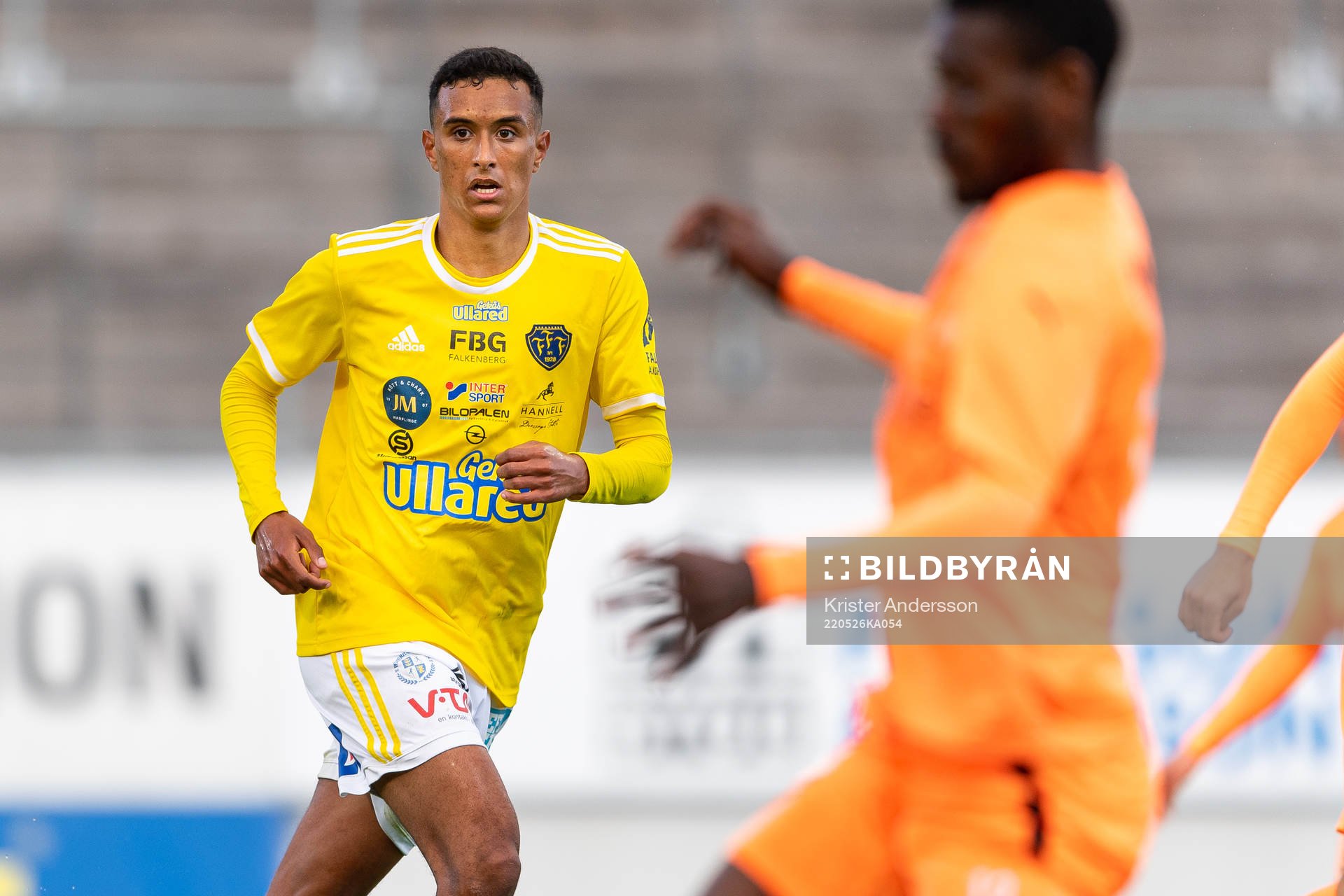 Falkenbergs Oliver Hintsa under fotbollsmatchen i Ettan södra mellan Falkenberg och BK Olympic den 26 maj 2022 i Falkenberg.