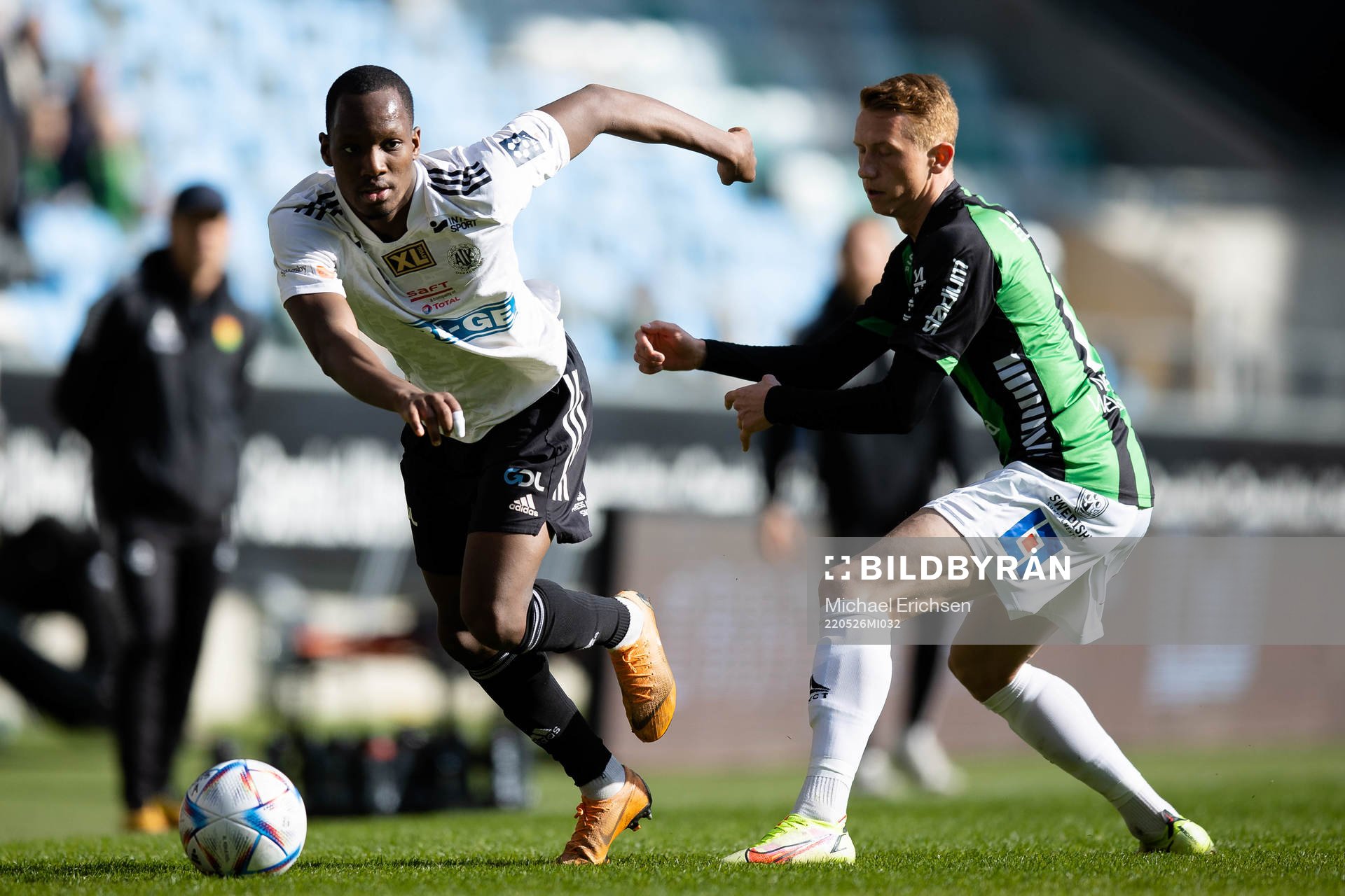 Oskarshamns Marcus Abina Korang och GAIS Julius Lindberg