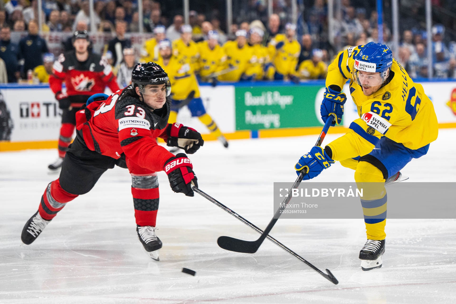 Ryan Graves of Canada and Joel Kellman of Sweden