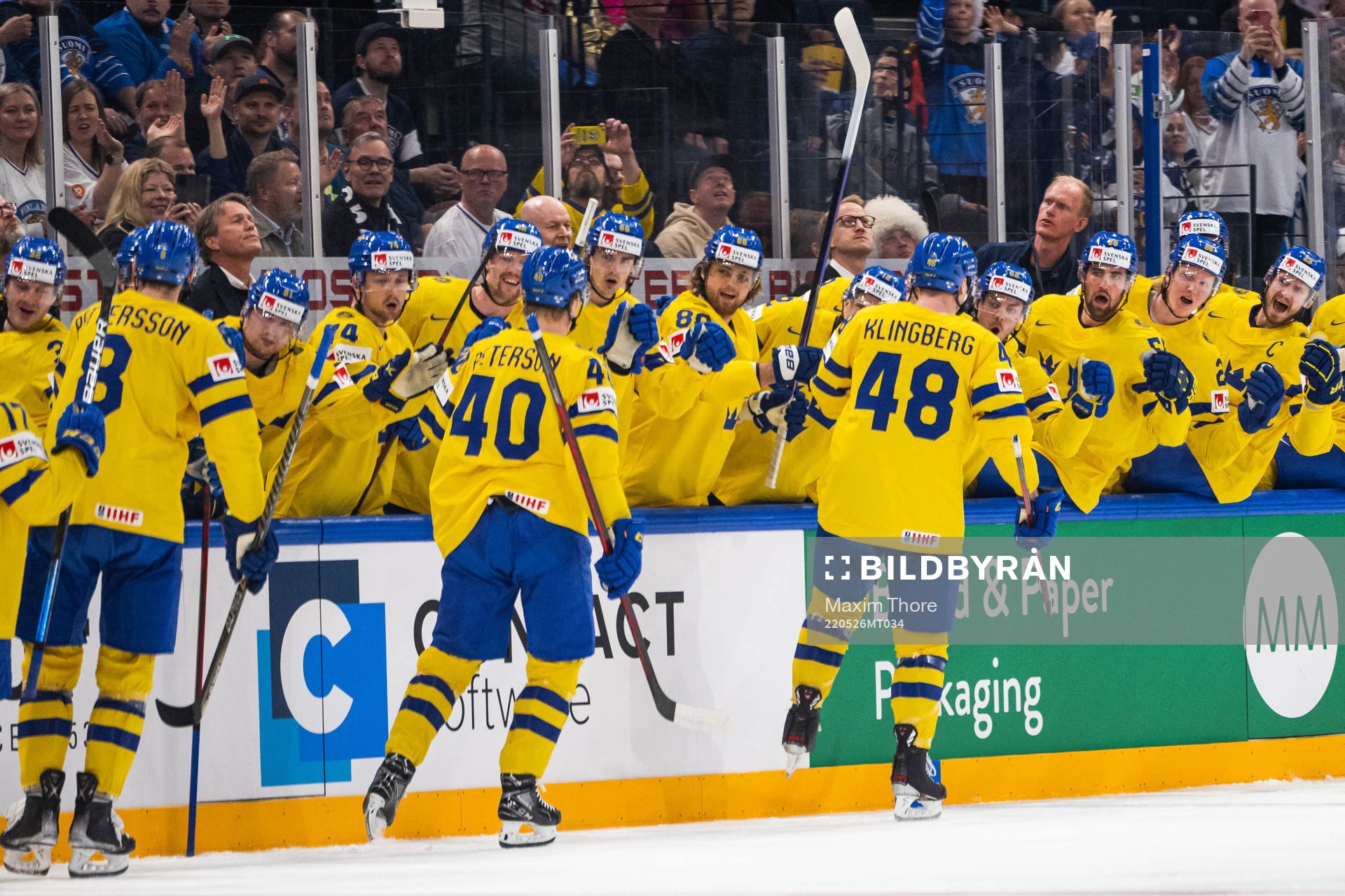 Carl Klingberg of Sweden celebrates with team mates