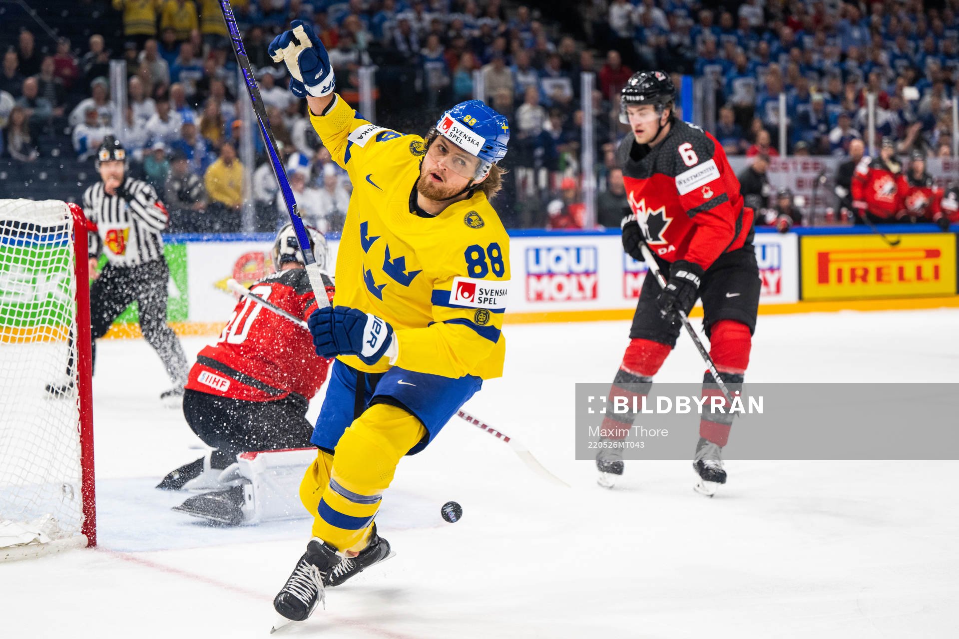 William Nylander of Sweden celebrates
