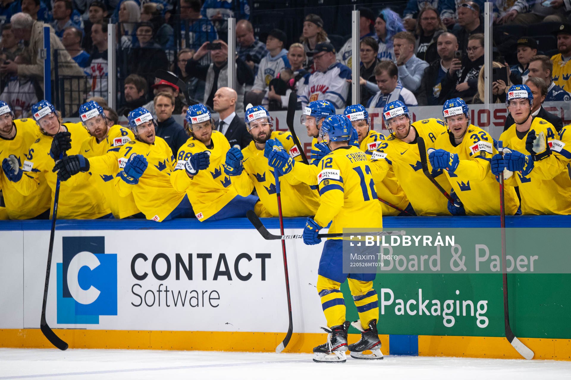 Max Friberg of Sweden celebrate