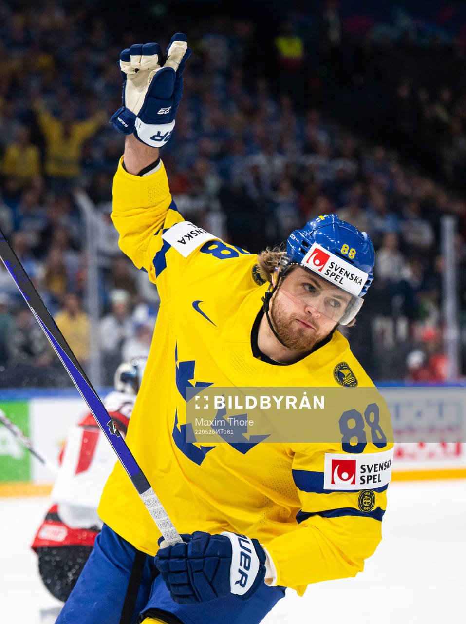 William Nylander of Sweden celebrates