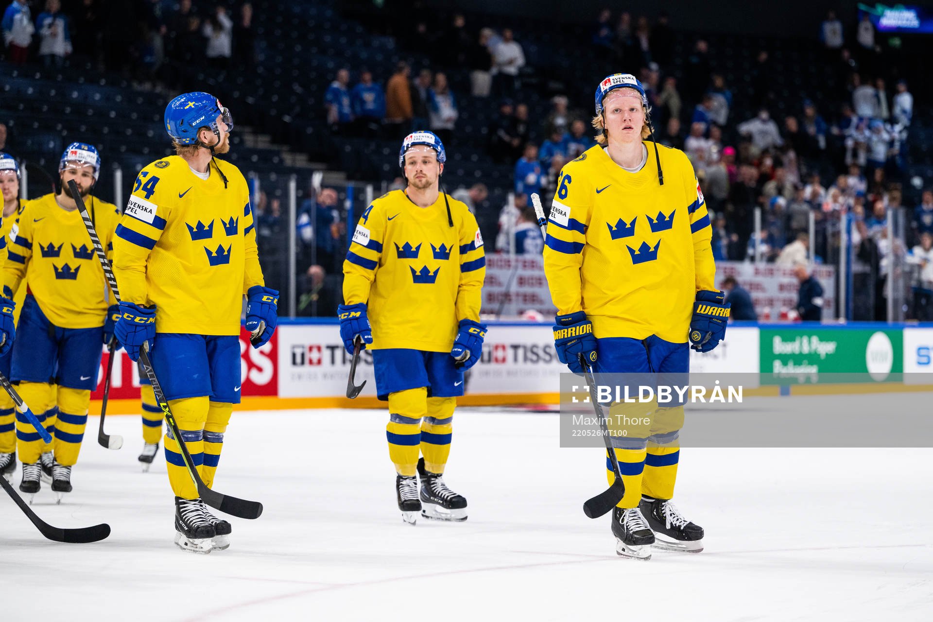 Rasmus Dahlin of Sweden looks dejected