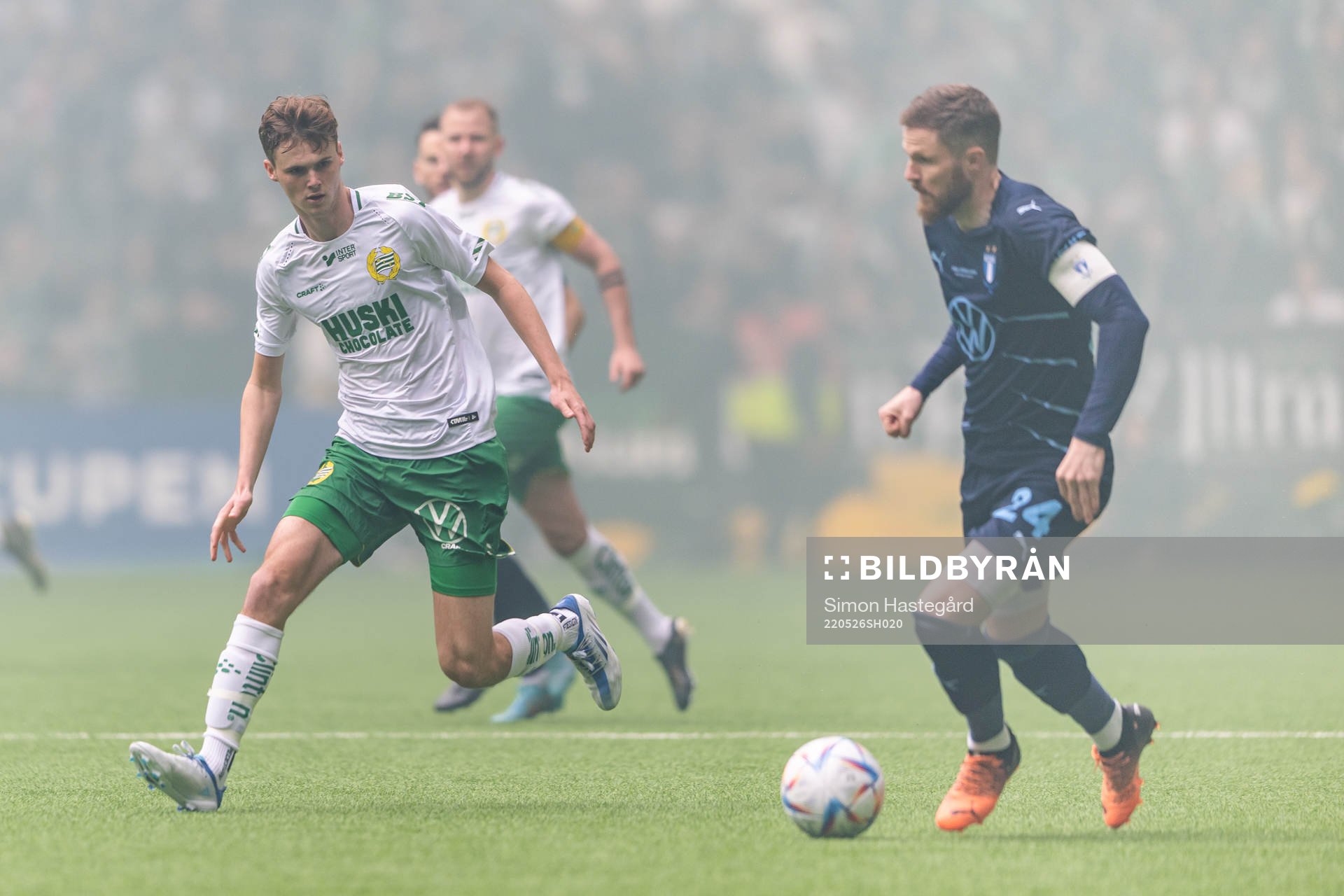 Hammarbys Williot Swedberg och Malmö FFs Lasse Nielsen