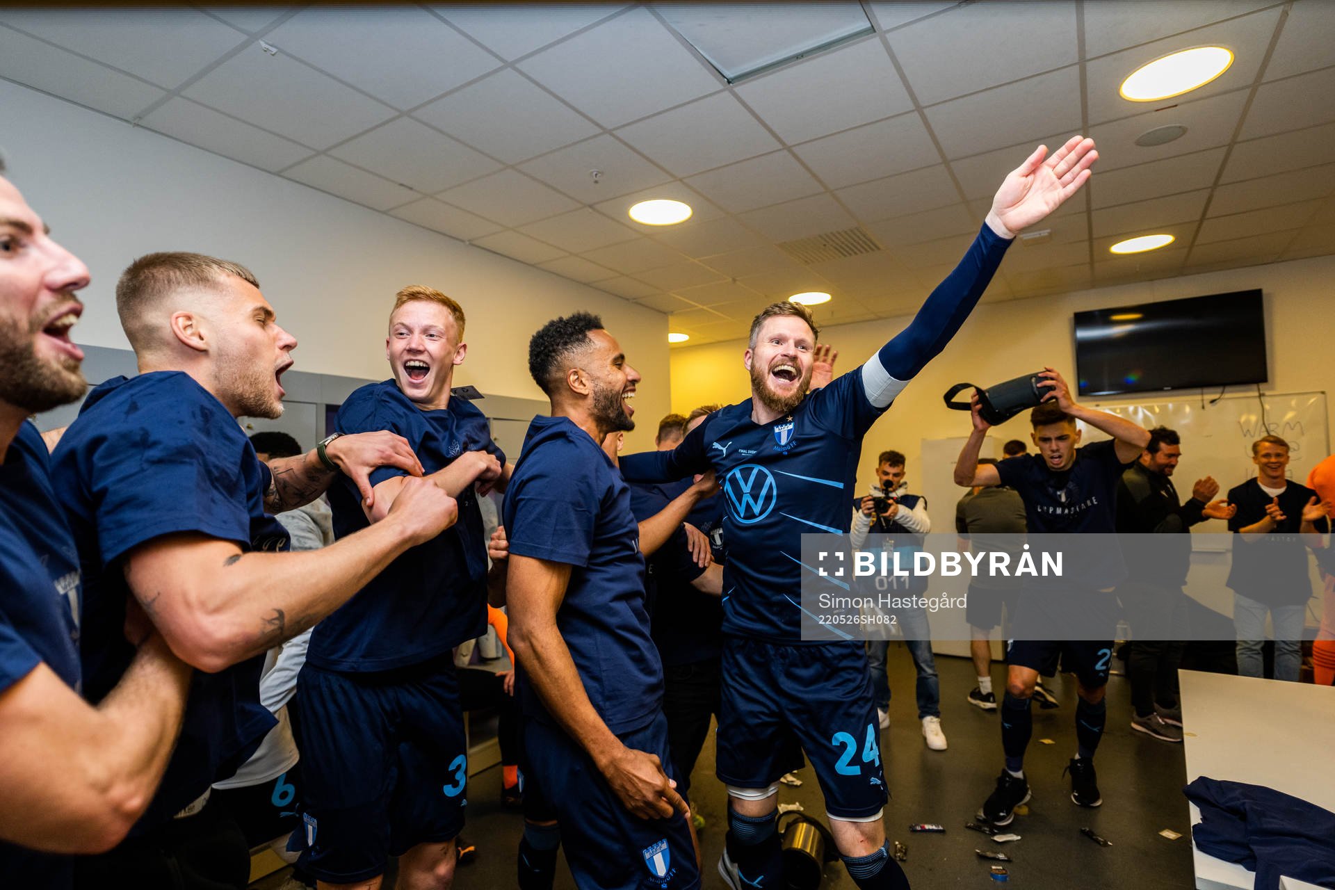 Malmö FFs Felix Beijmo, Hugo Larsson, Isaac Kiese Thelin
