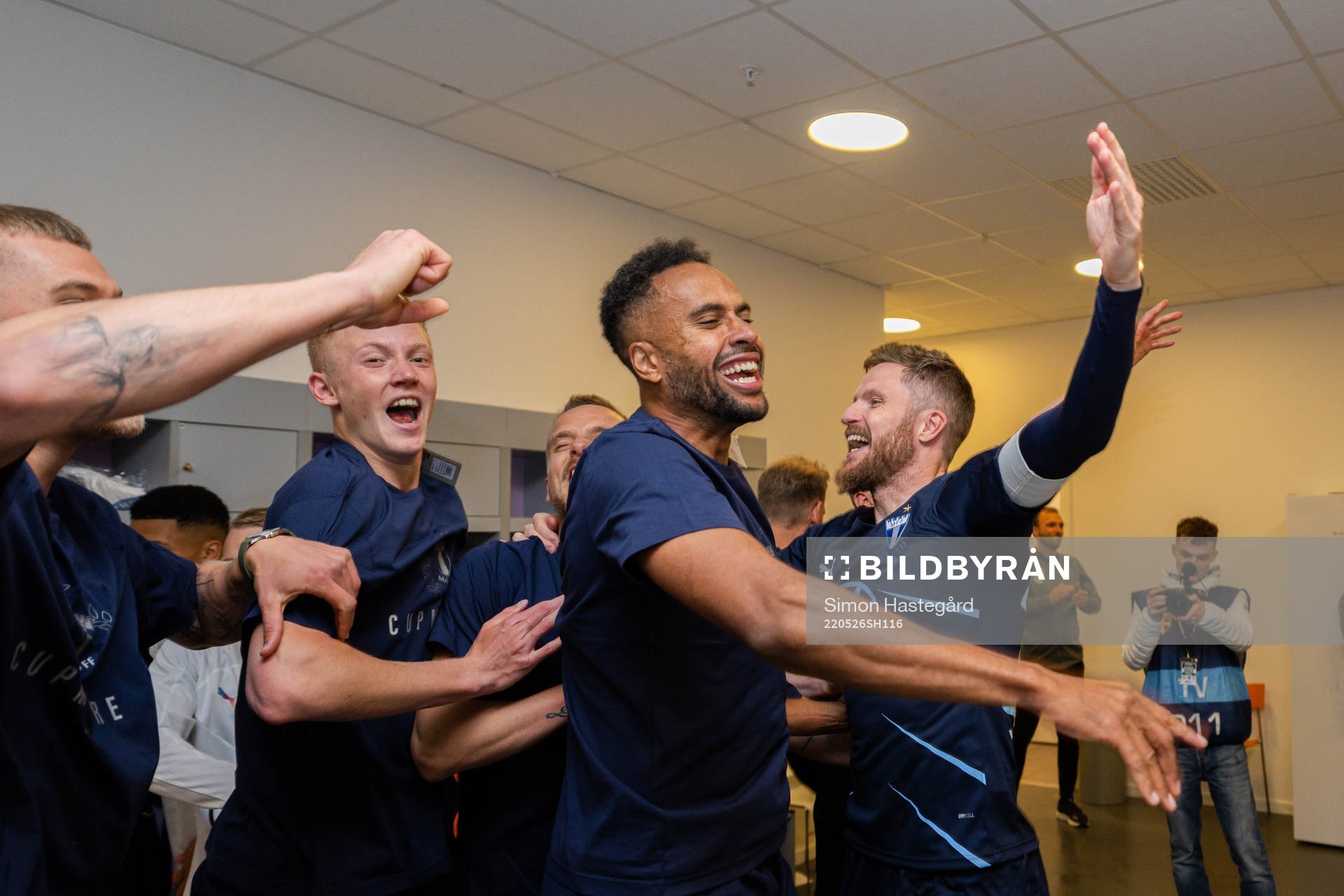 Malmö FFs Isaac Kiese Thelin och Lasse Nielsen jublar i