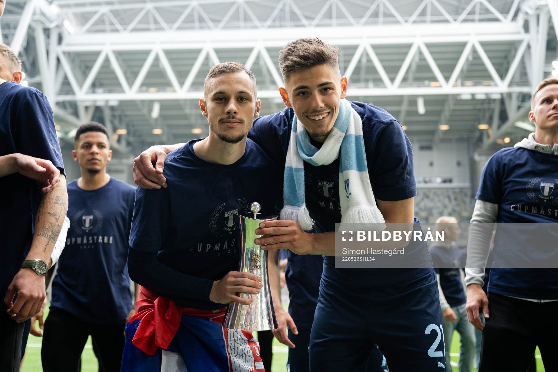 Malmö FFs Veljko Birmancevic och Dennis Hadzikadunic
