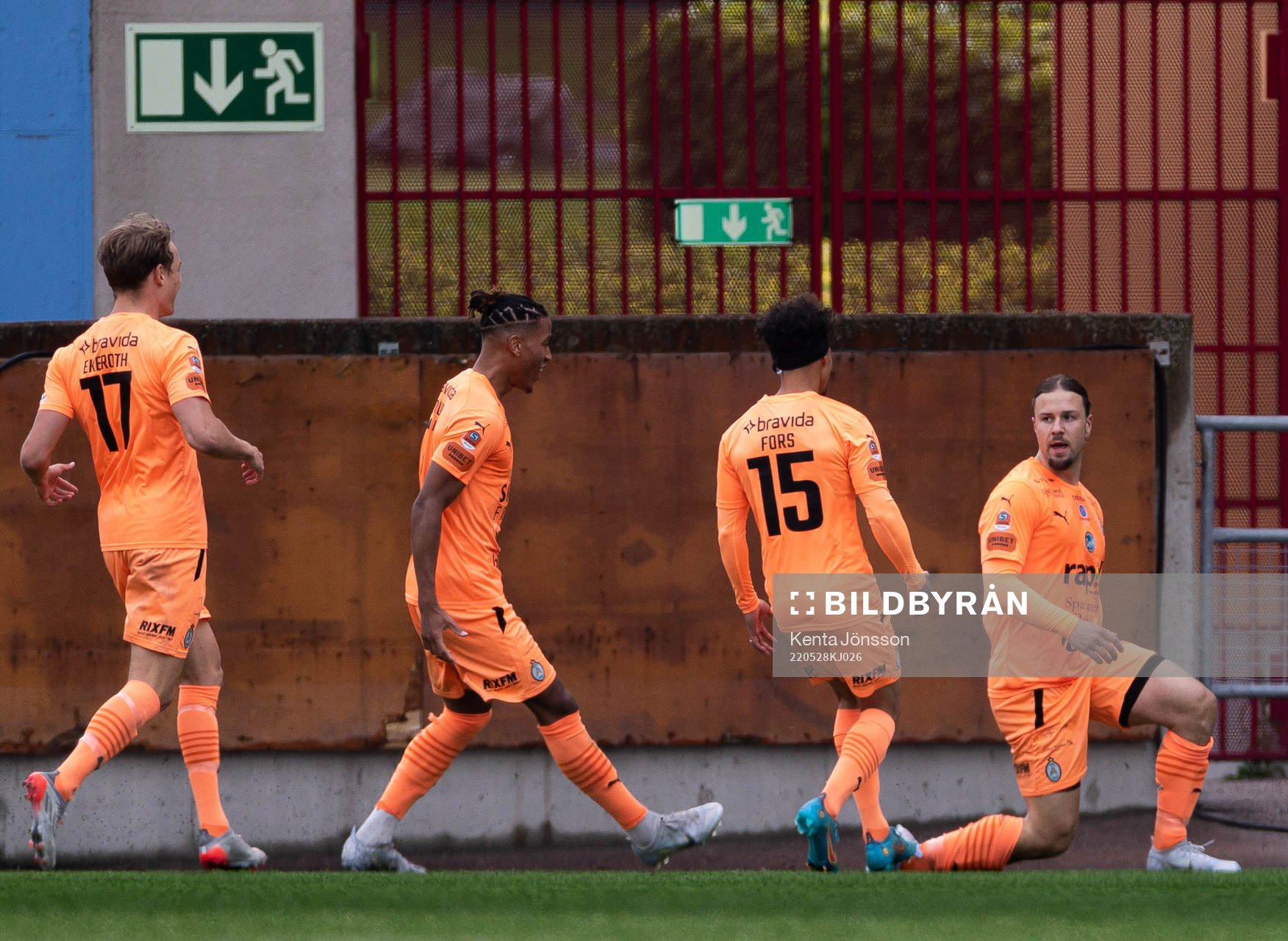 AFC Eskilstunas Abdelkarim Mammar Chaouche jublar efter 2-0 under fotbollsmatchen i Superettan mellan AFC Eskilstuna och Östersund den 28 maj 2022 i Eskilstuna.