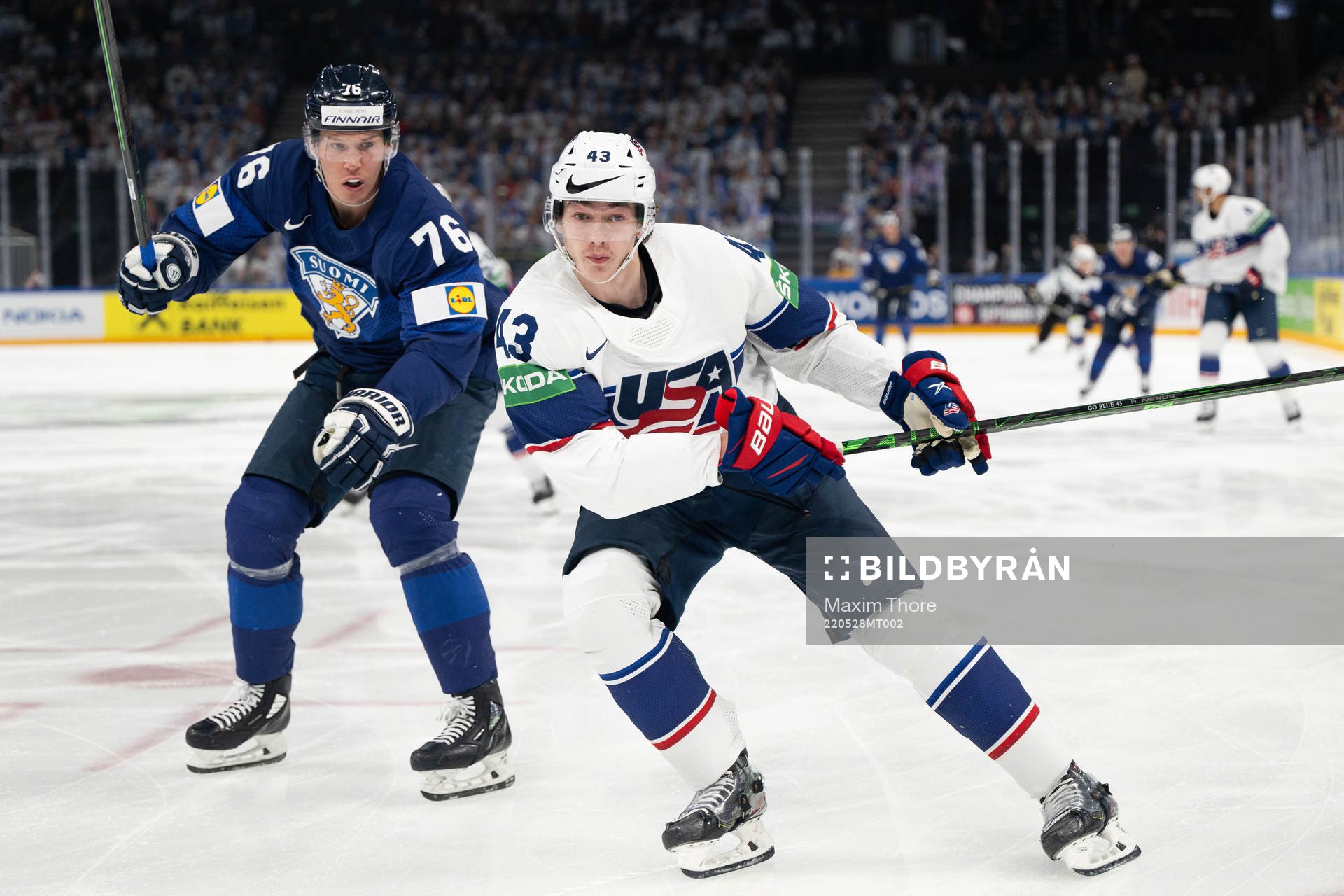 Jere Sallinen of Finland and Luke Huges of USA