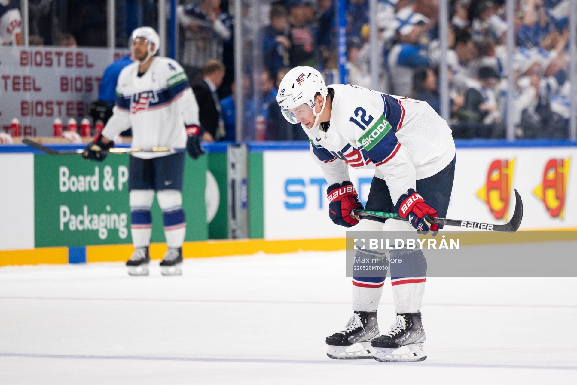 Matthew Boldy of USA looks dejected