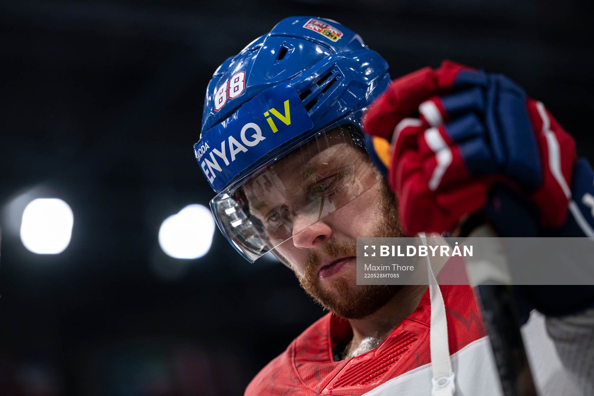 David Pastrnak of Czech Republic looks dejected